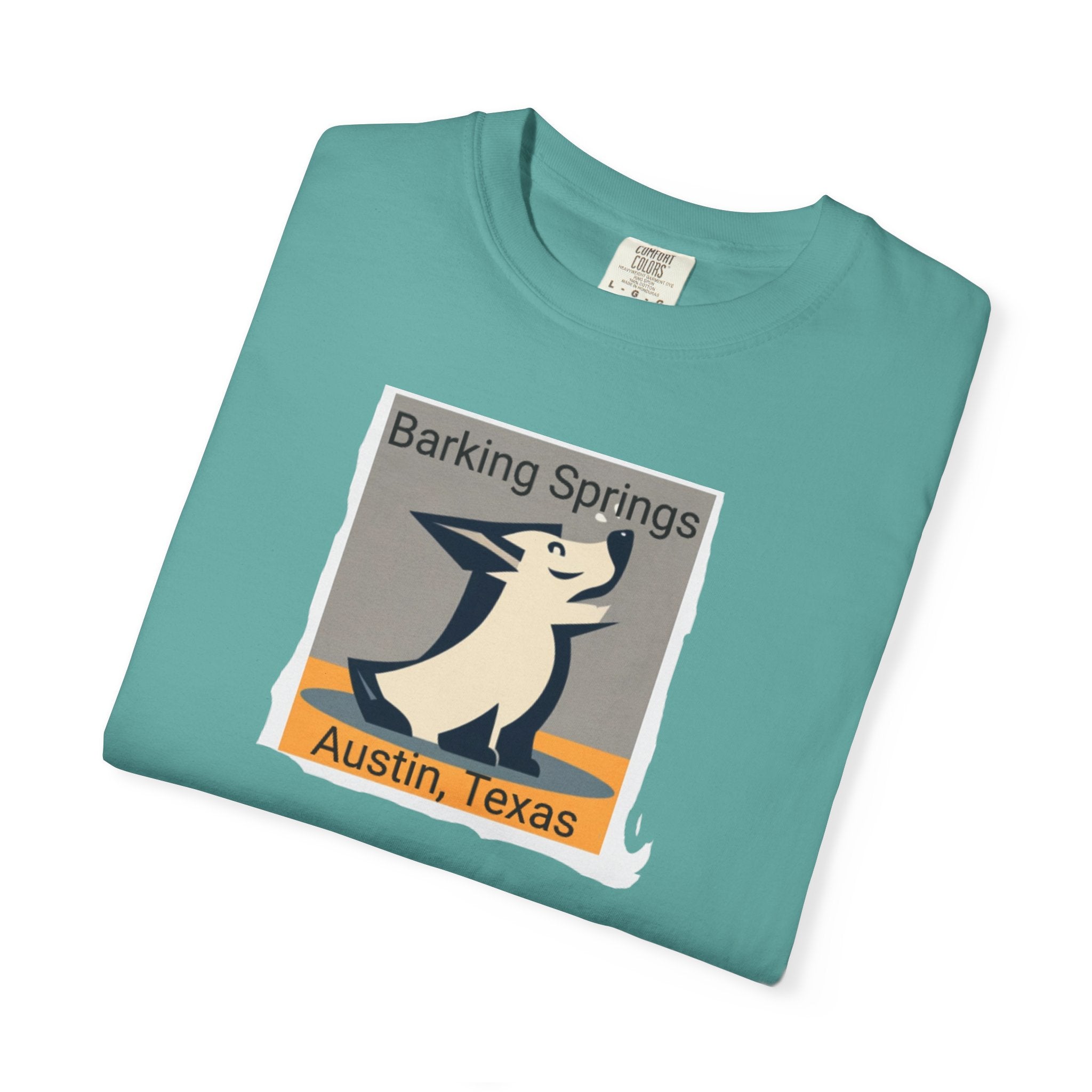 Austin Barking Springs Unisex T-Shirt | Casual Wear, Gift for Dog Lovers, Travel Souvenir, Unique Austin Design, Comfortable Cotton Tee