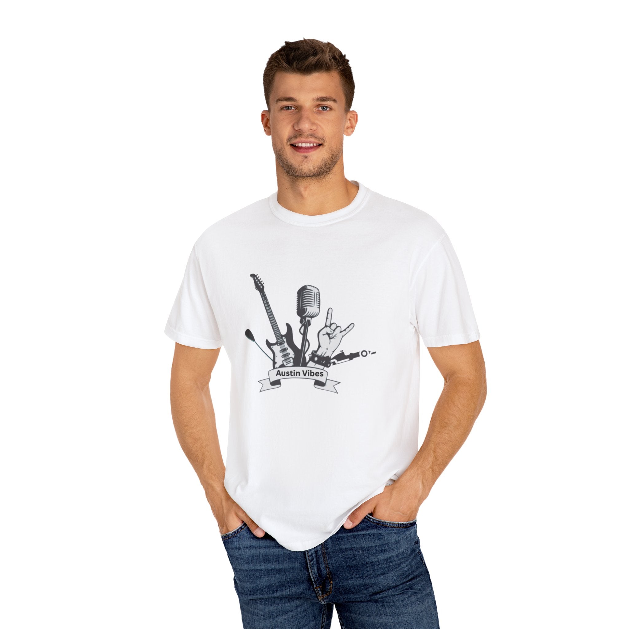 Austin Vibes Unisex T-Shirt, Perfect for Music Lovers, Concerts, Gift for Musicians, Casual Wear, Festival Apparel
