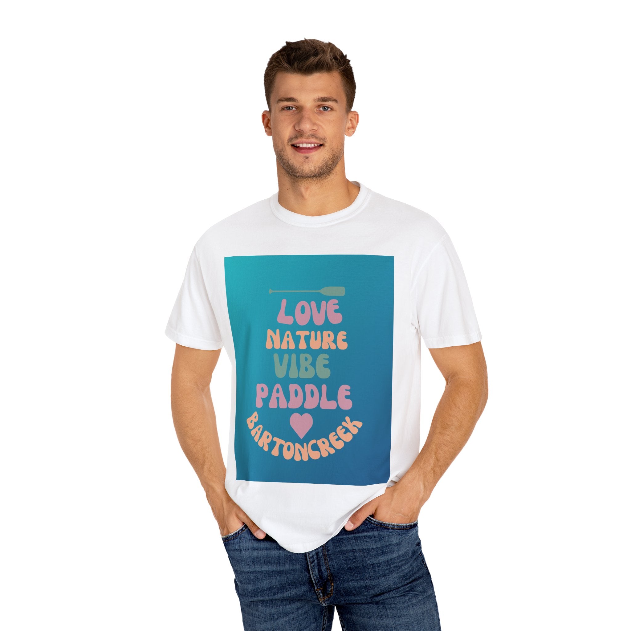 Unisex Nature Vibe T-shirt, Love Nature Graphic Tee, Austin Paddling Shirt, Eco-Friendly Summer Apparel, Gift for Outdoorsy Friends