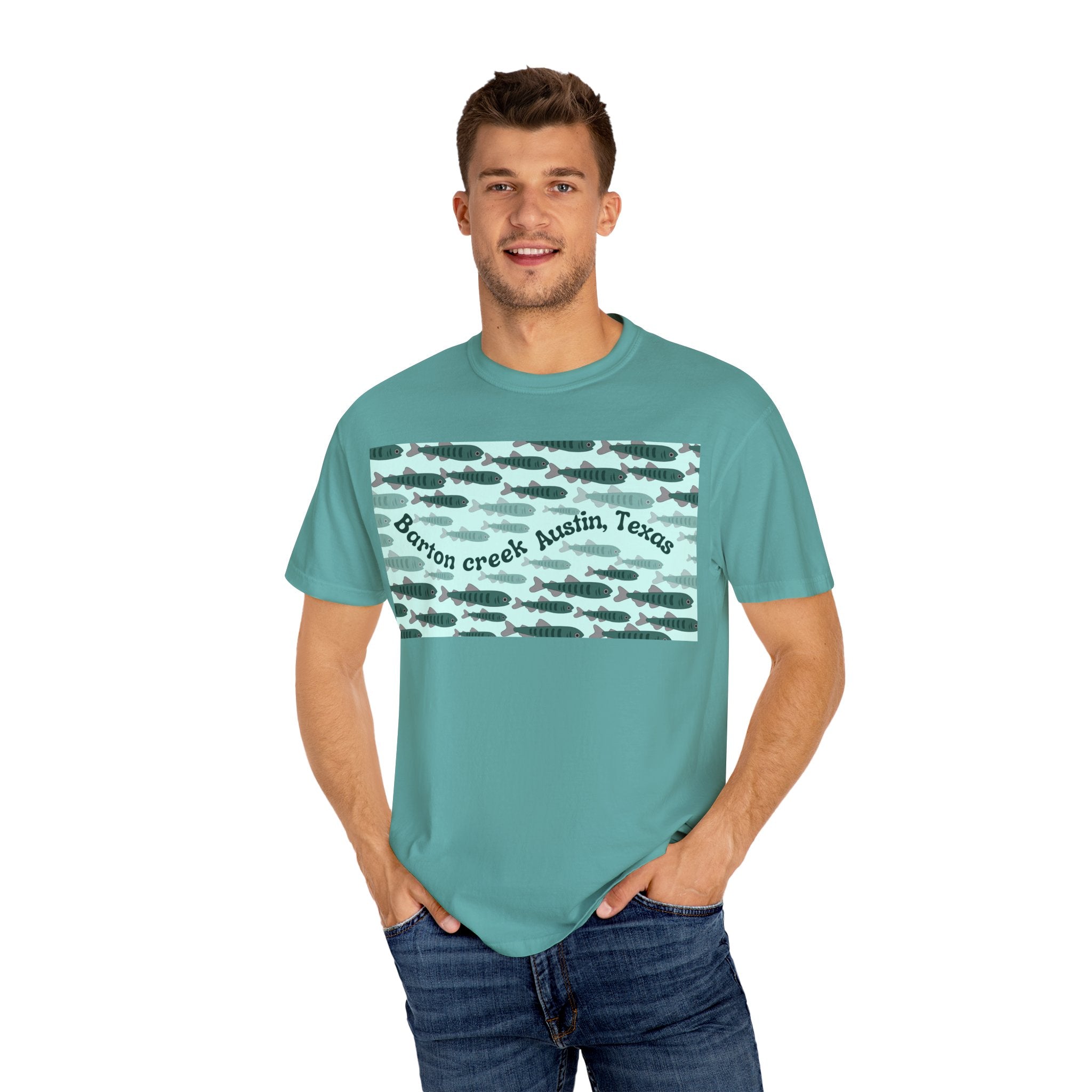 Austin Barton Creek T-Shirt, Unisex Garment-Dyed Tee, Casual Wear, Outdoor Adventure Shirt, Gift for Nature Lovers