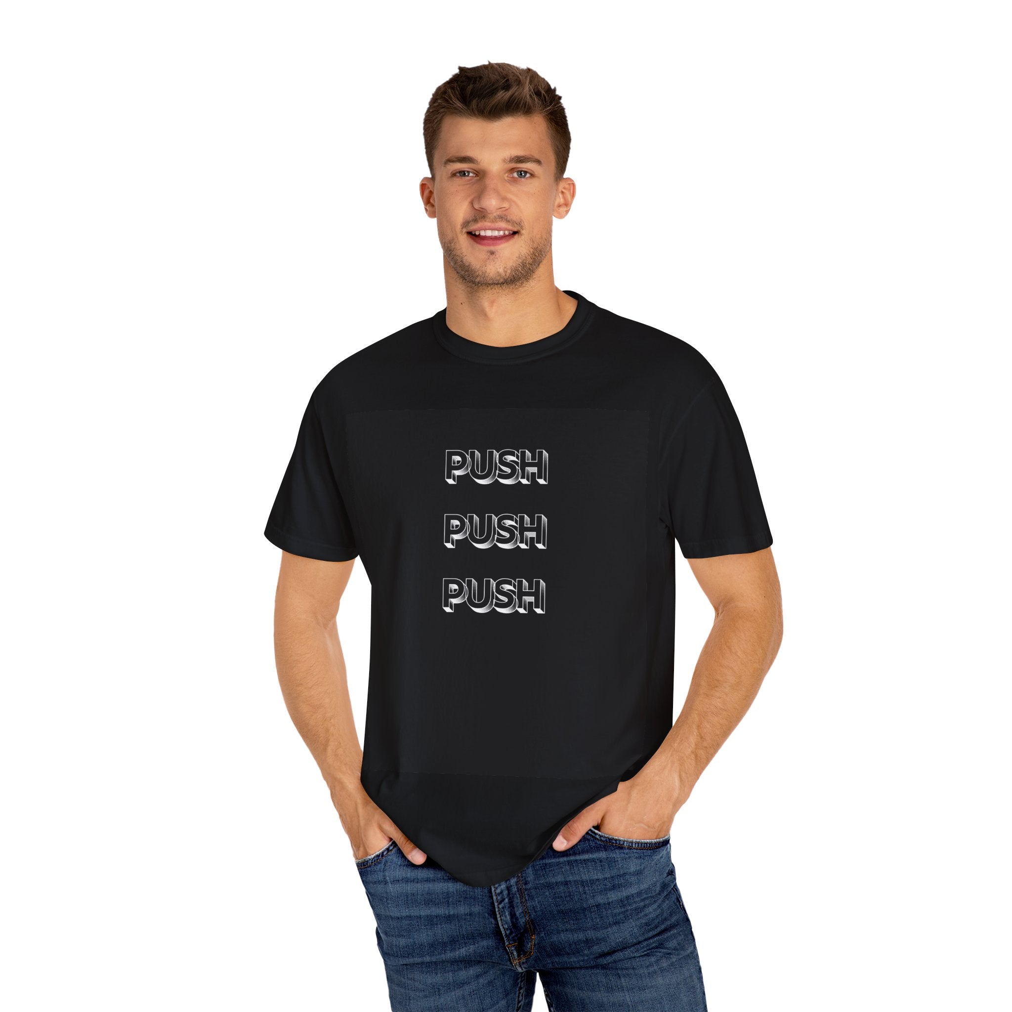 Push Yourself Unisex Vintage T-Shirt | Motivational Tee | Perfect for Fitness, Gym, or Casual Wear, Great Gift Idea