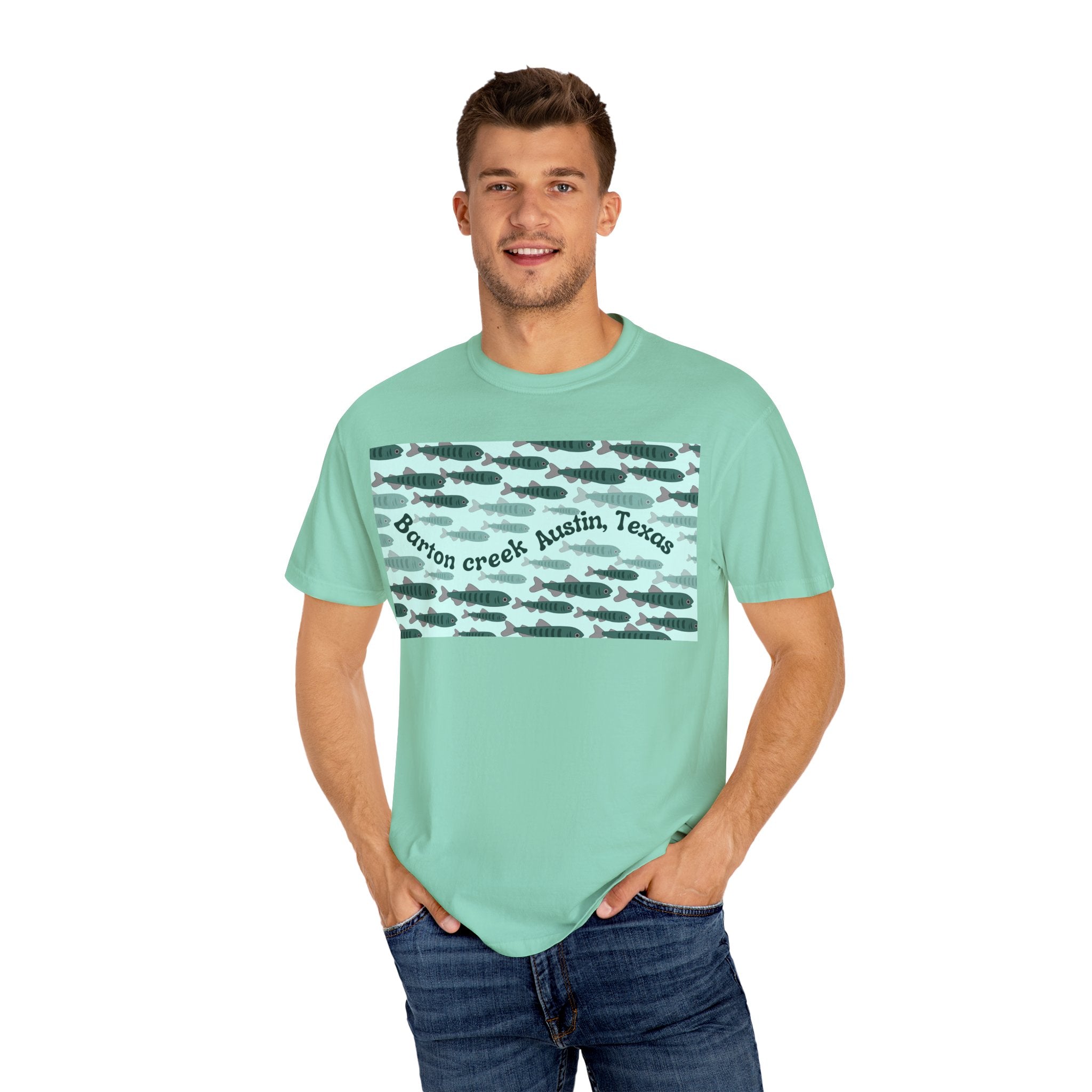 Austin Barton Creek T-Shirt, Unisex Garment-Dyed Tee, Casual Wear, Outdoor Adventure Shirt, Gift for Nature Lovers