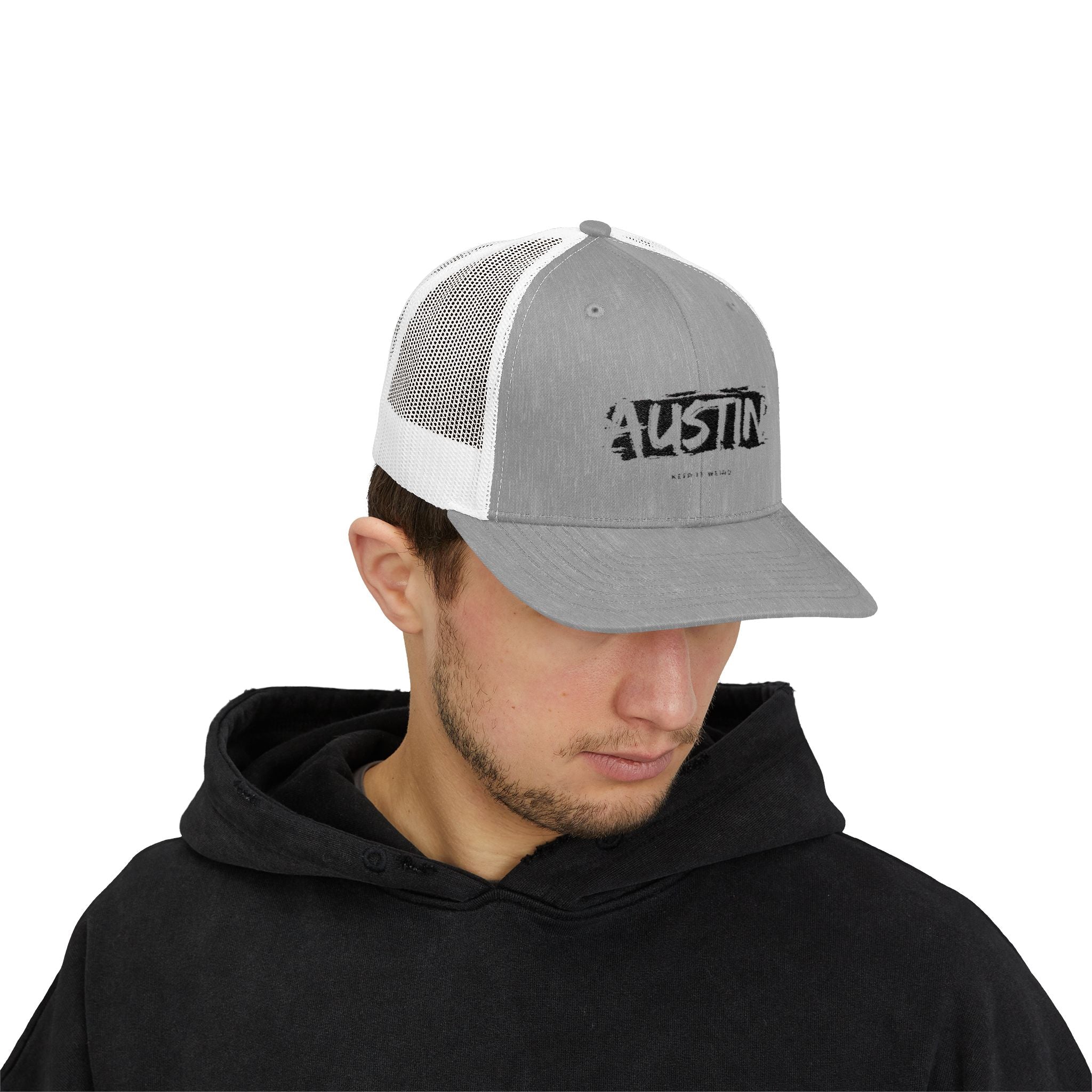 Austin Snapback Trucker Cap, Cool Hat, Casual Wear, Summer Accessory, Gift for Him/Her