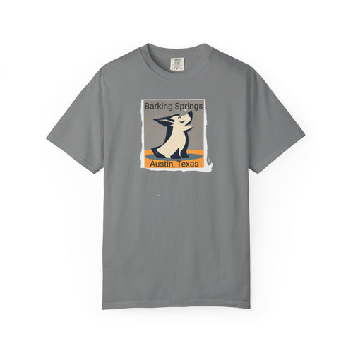 Austin Barking Springs Unisex T-Shirt | Casual Wear, Gift for Dog Lovers, Travel Souvenir, Unique Austin Design, Comfortable Cotton Tee
