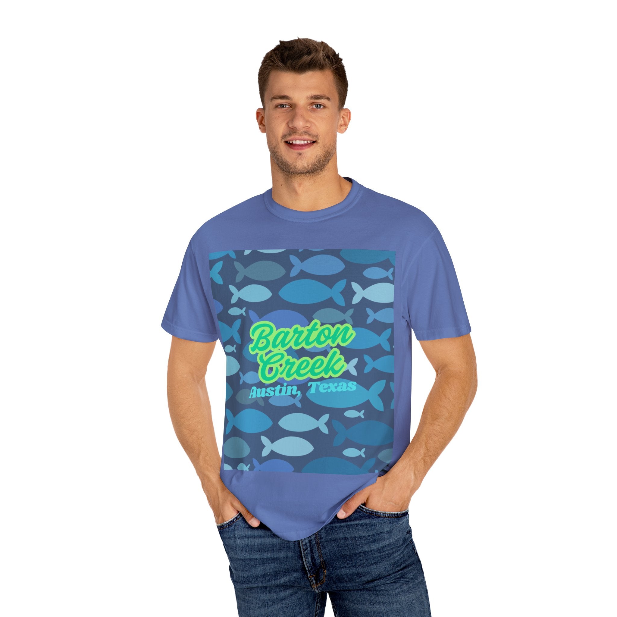 Barton Creek Fish Graphic Tee, Austin TX T-shirt, Summer Wear, Casual Outfit, Nature Lover Gift, Unisex Clothing