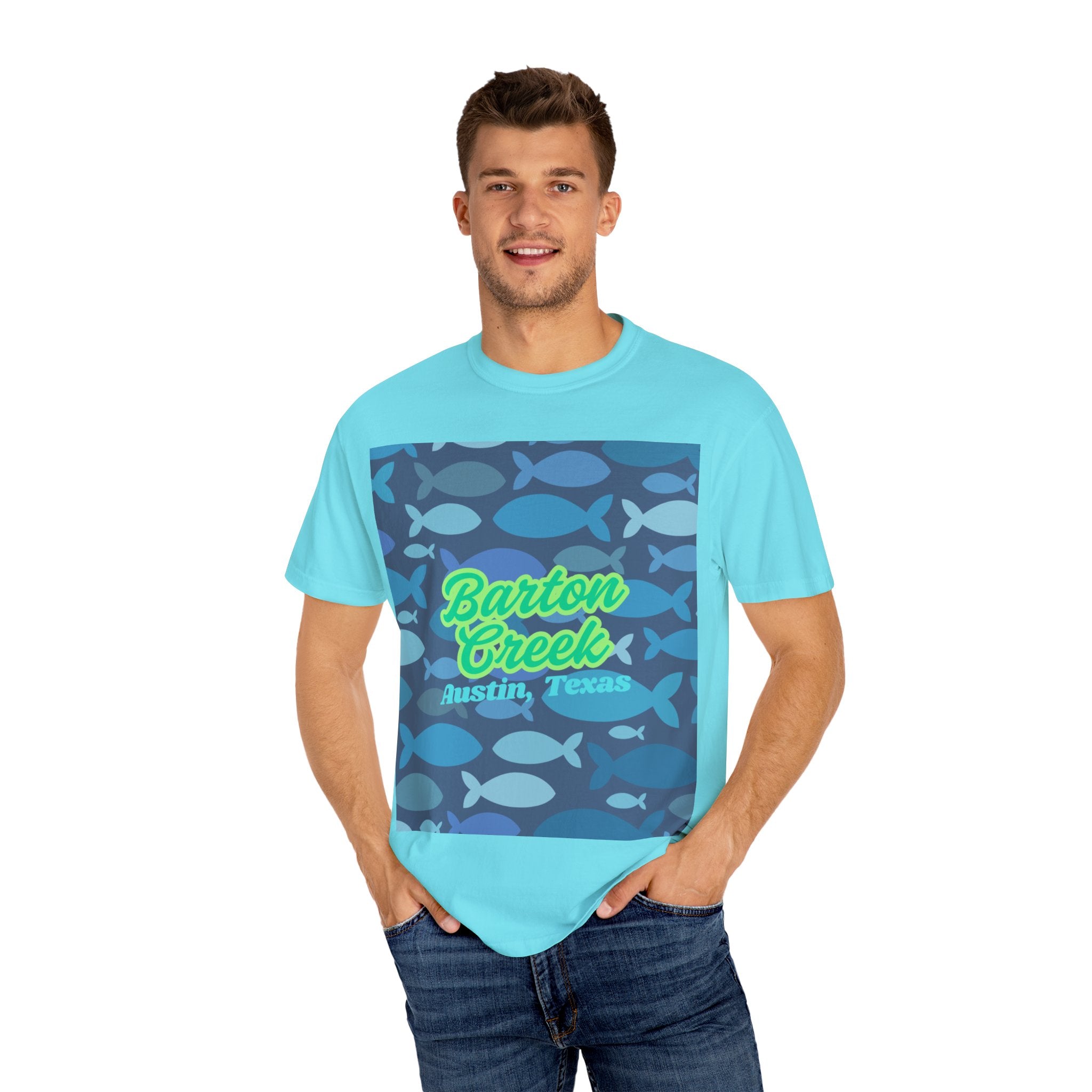 Barton Creek Fish Graphic Tee, Austin TX T-shirt, Summer Wear, Casual Outfit, Nature Lover Gift, Unisex Clothing