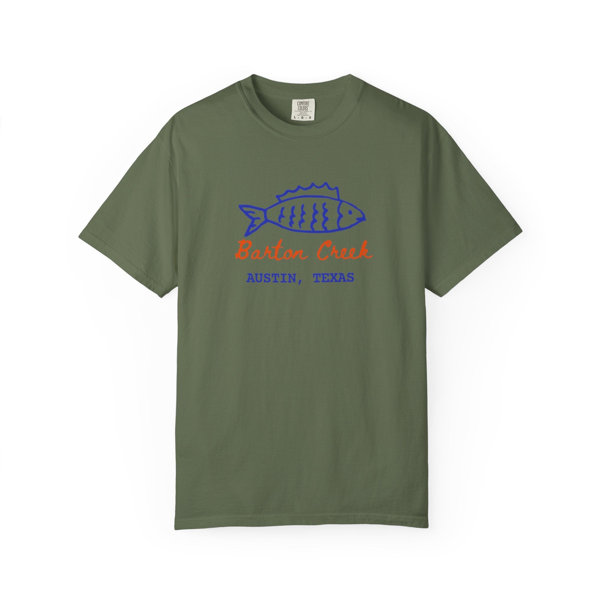 Austin Barton Creek T-Shirt, Casual Summer Tee, Gift for Fishermen, Texas Souvenir, Relaxed Fit Clothing