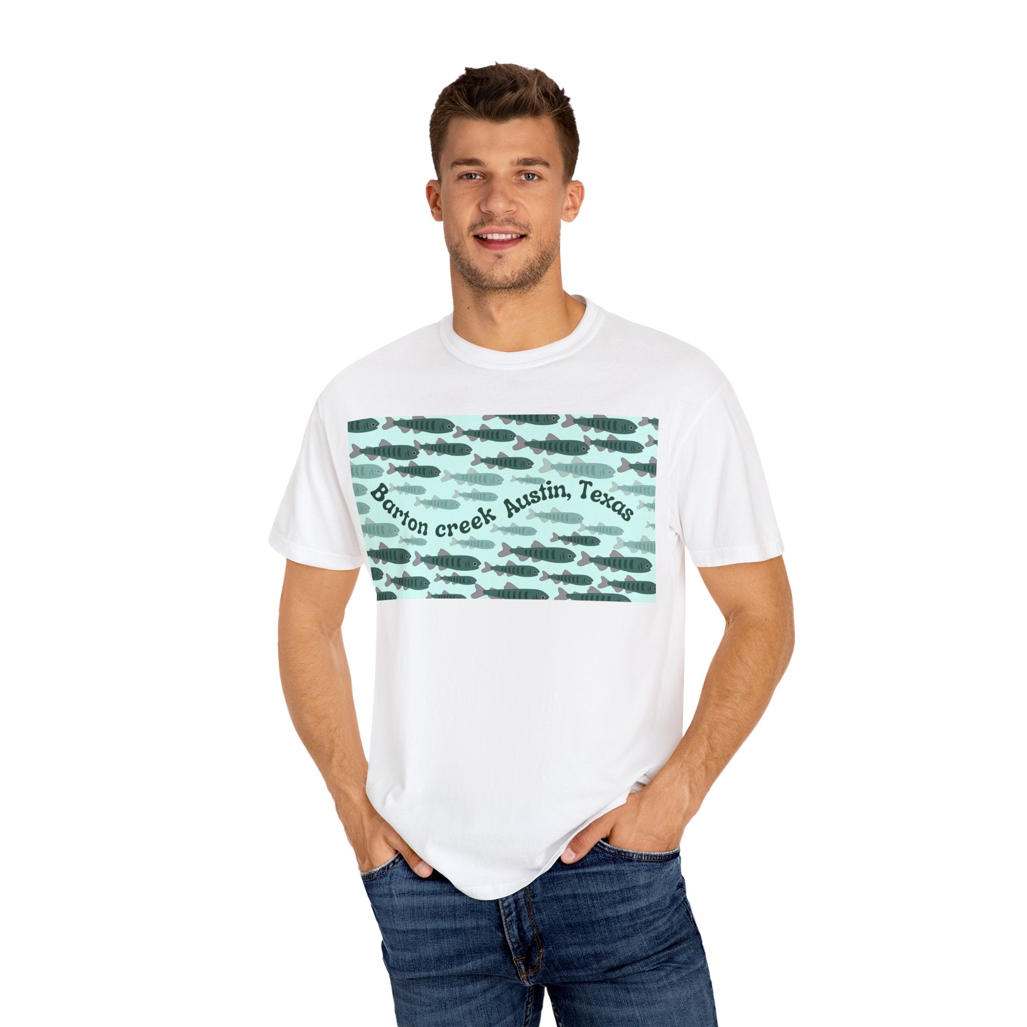 Austin Barton Creek T-Shirt, Unisex Garment-Dyed Tee, Casual Wear, Outdoor Adventure Shirt, Gift for Nature Lovers