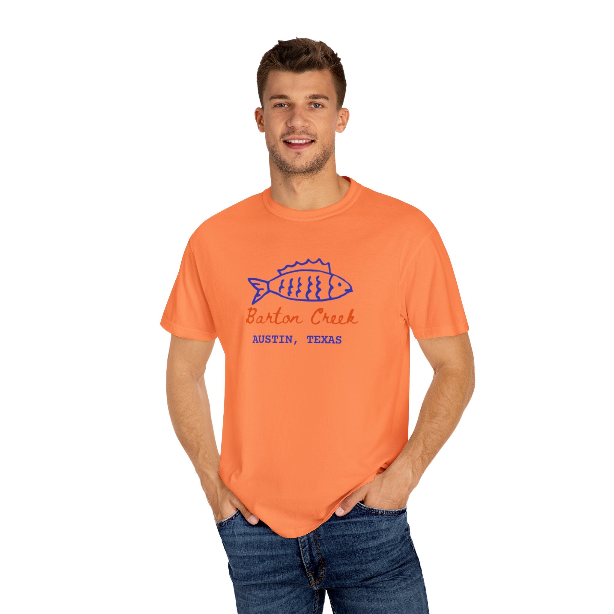 Austin Barton Creek T-Shirt, Casual Summer Tee, Gift for Fishermen, Texas Souvenir, Relaxed Fit Clothing