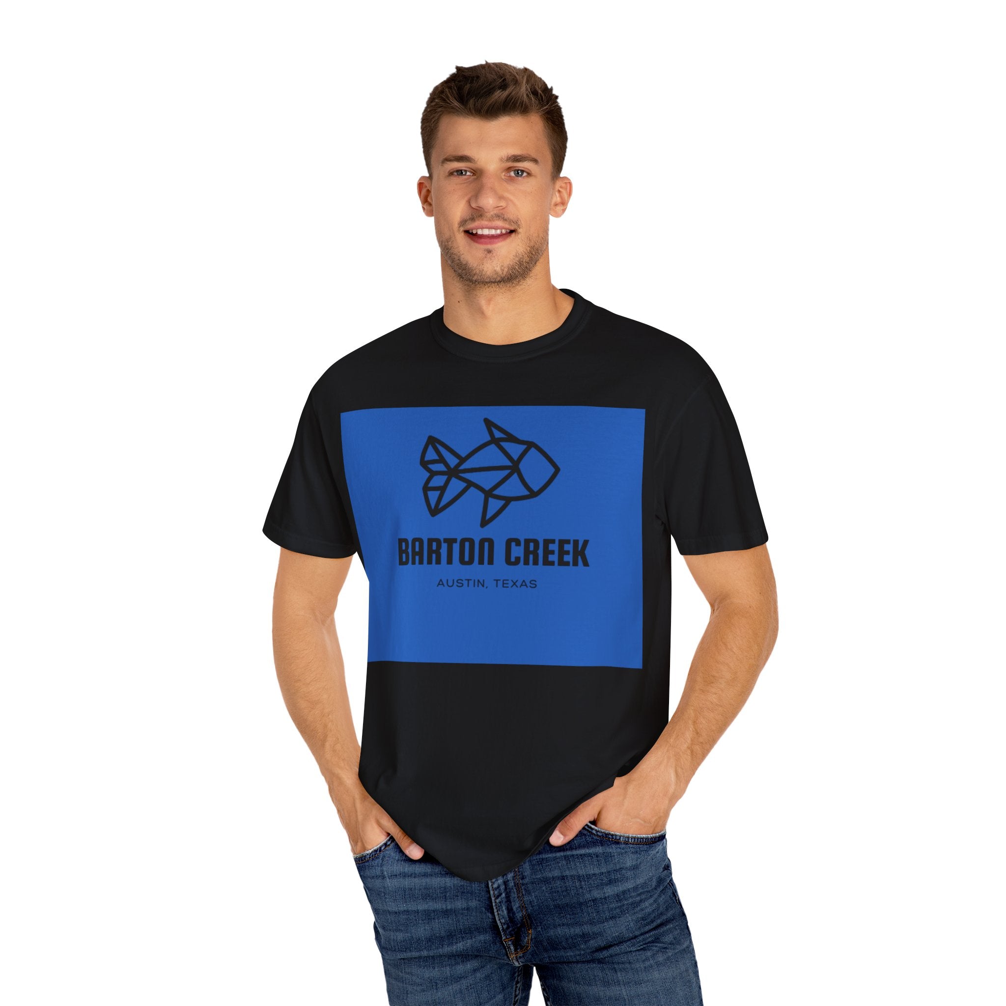 Barton Creek Fish Graphic Tee, Unisex Garment-Dyed T-shirt, Casual Wear, Outdoor Activities, Summer Style, Gift for Nature Lovers