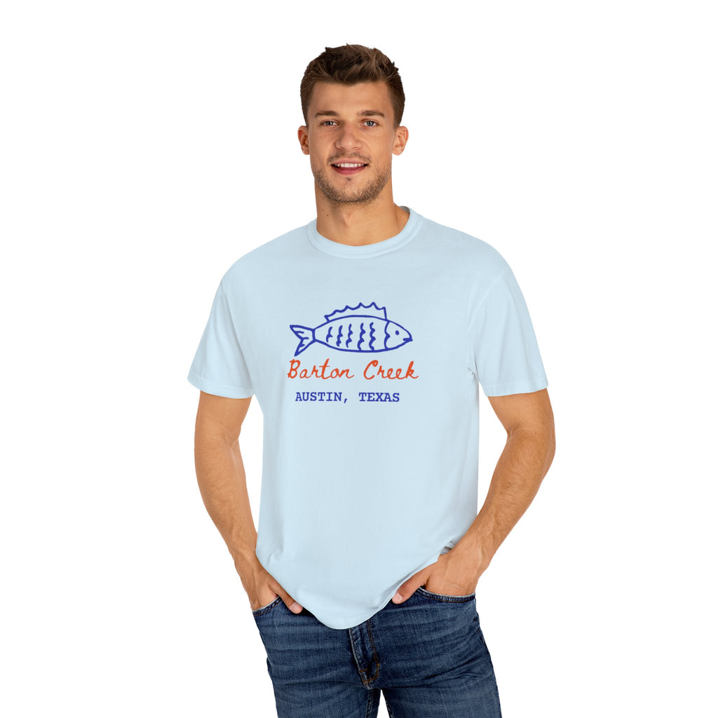 Austin Barton Creek T-Shirt, Casual Summer Tee, Gift for Fishermen, Texas Souvenir, Relaxed Fit Clothing