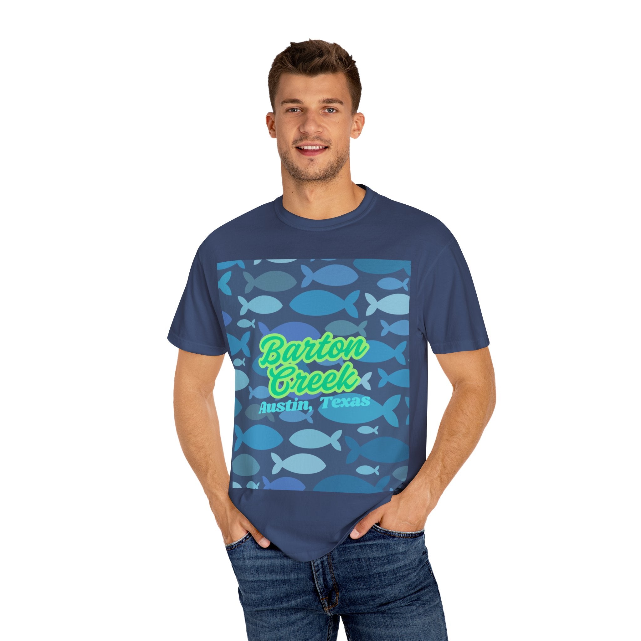 Barton Creek Fish Graphic Tee, Austin TX T-shirt, Summer Wear, Casual Outfit, Nature Lover Gift, Unisex Clothing