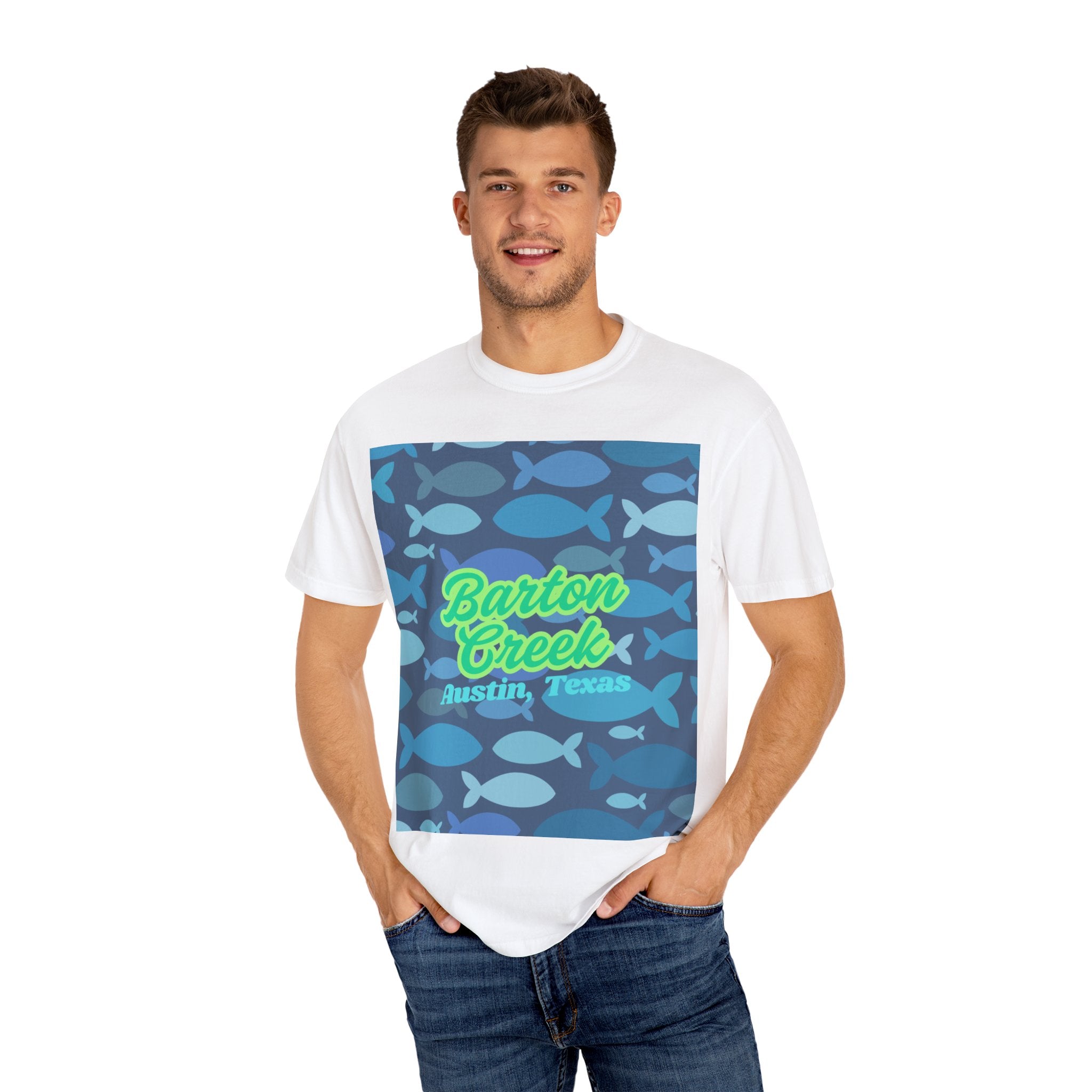 Barton Creek Fish Graphic Tee, Austin TX T-shirt, Summer Wear, Casual Outfit, Nature Lover Gift, Unisex Clothing