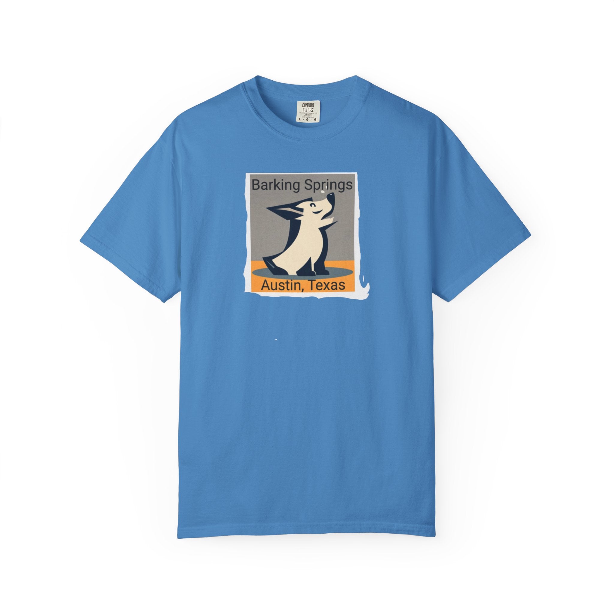 Austin Barking Springs Unisex T-Shirt | Casual Wear, Gift for Dog Lovers, Travel Souvenir, Unique Austin Design, Comfortable Cotton Tee