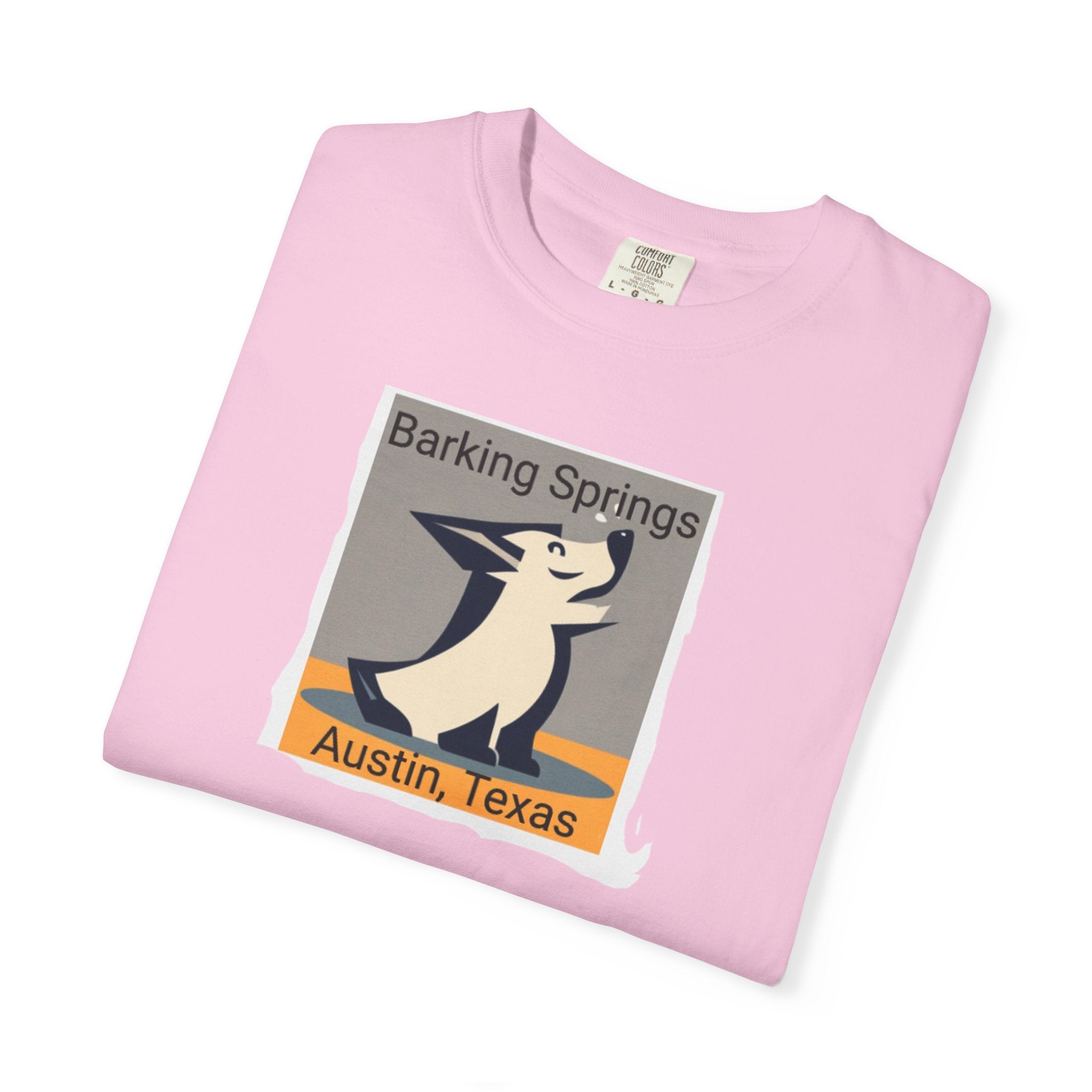 Austin Barking Springs Unisex T-Shirt | Casual Wear, Gift for Dog Lovers, Travel Souvenir, Unique Austin Design, Comfortable Cotton Tee
