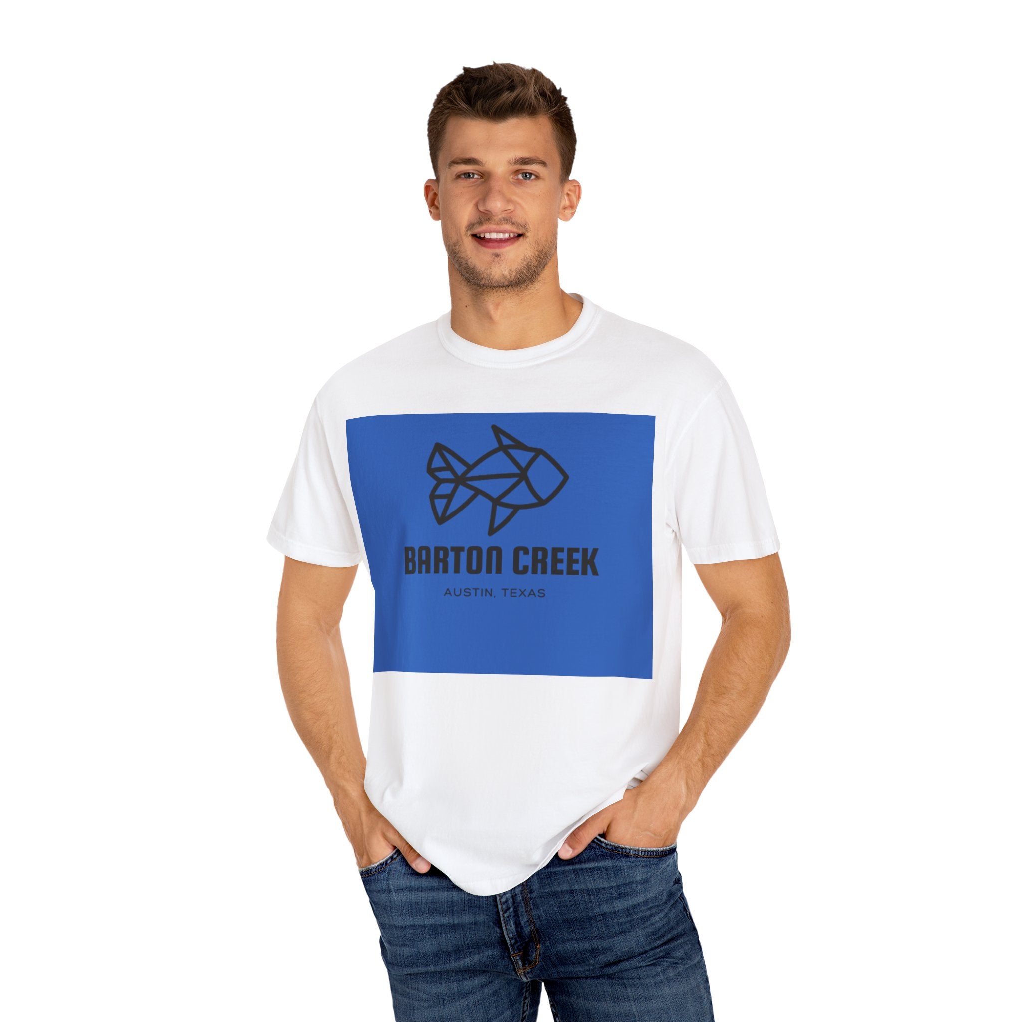 Barton Creek Fish Graphic Tee, Unisex Garment-Dyed T-shirt, Casual Wear, Outdoor Activities, Summer Style, Gift for Nature Lovers