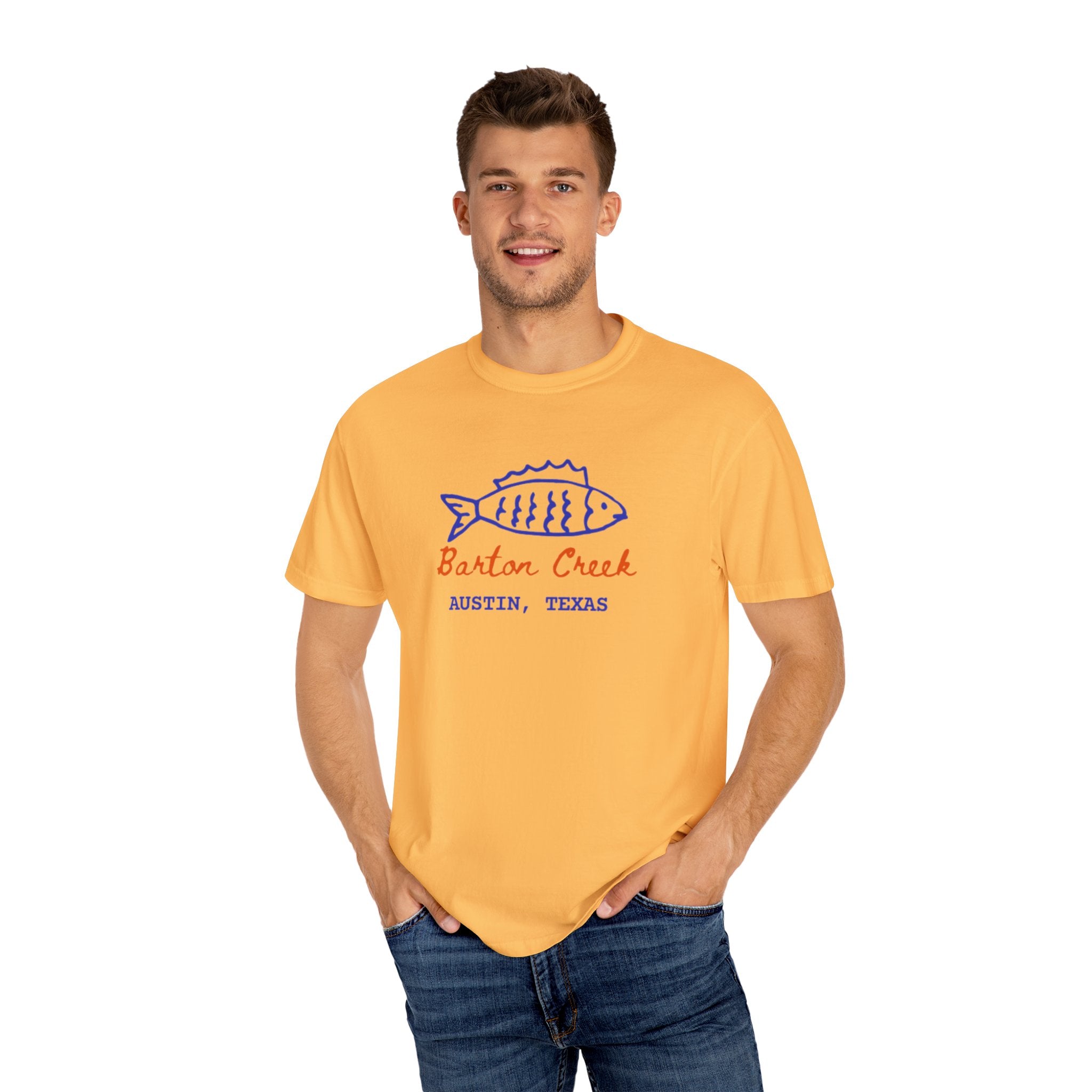 Austin Barton Creek T-Shirt, Casual Summer Tee, Gift for Fishermen, Texas Souvenir, Relaxed Fit Clothing