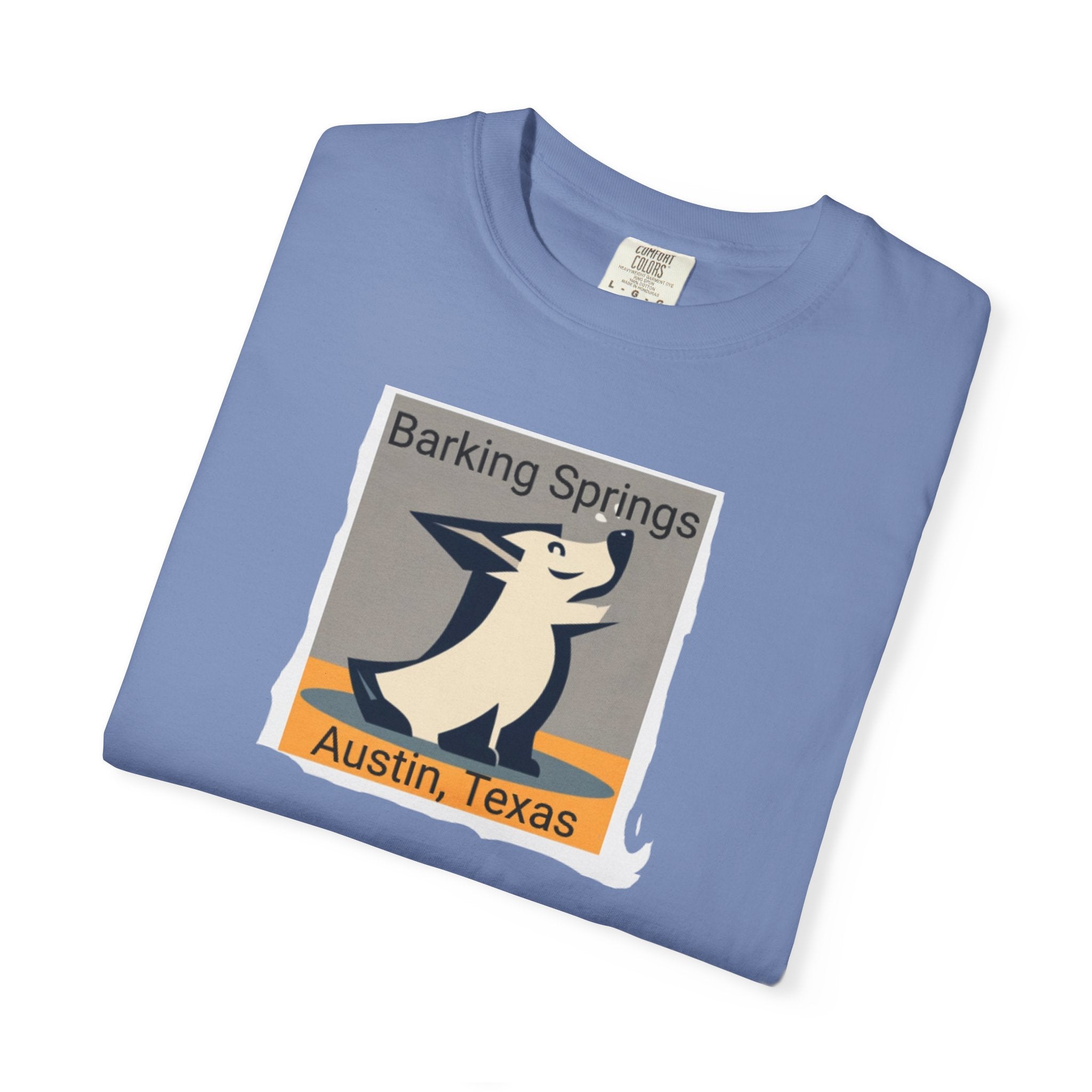 Austin Barking Springs Unisex T-Shirt | Casual Wear, Gift for Dog Lovers, Travel Souvenir, Unique Austin Design, Comfortable Cotton Tee
