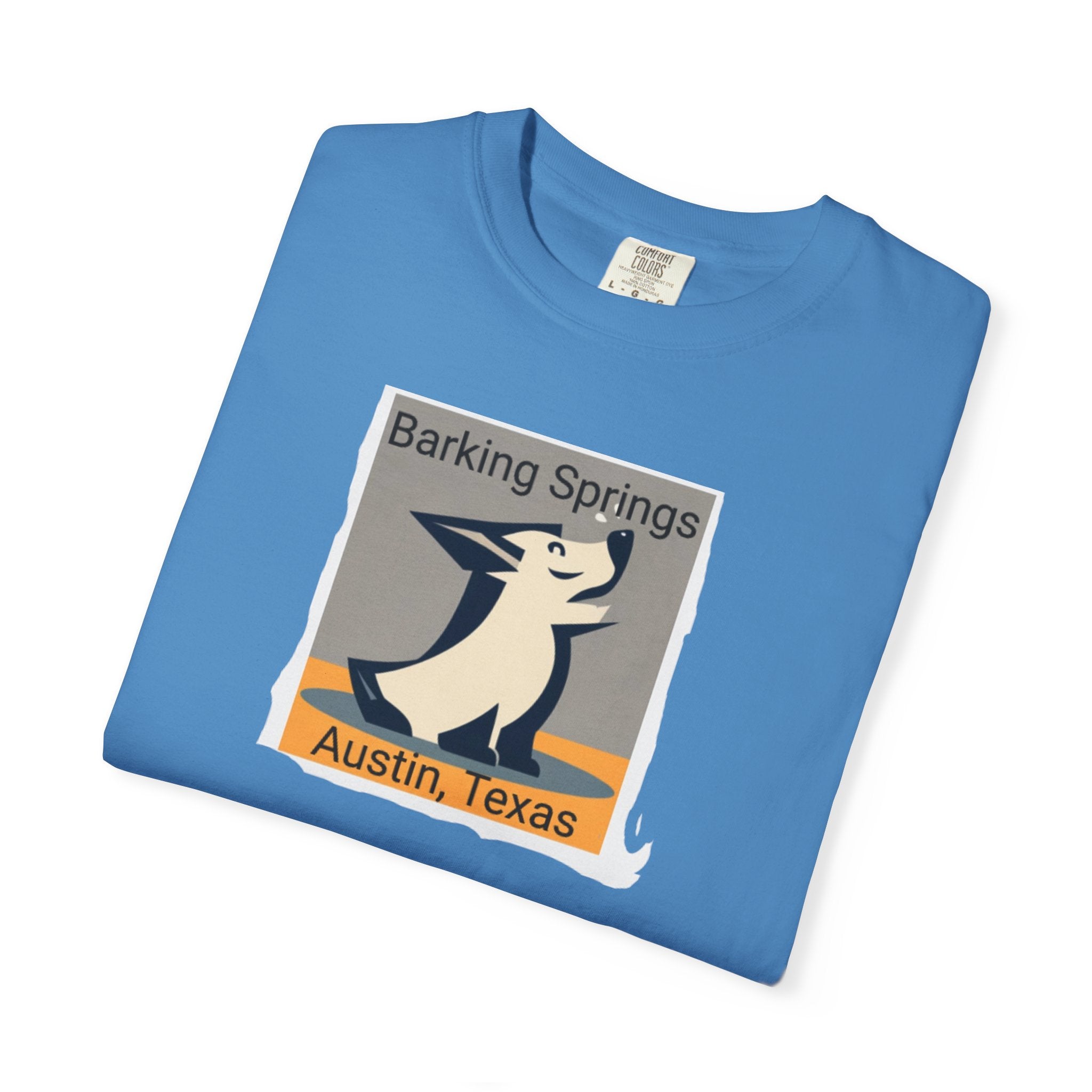 Austin Barking Springs Unisex T-Shirt | Casual Wear, Gift for Dog Lovers, Travel Souvenir, Unique Austin Design, Comfortable Cotton Tee