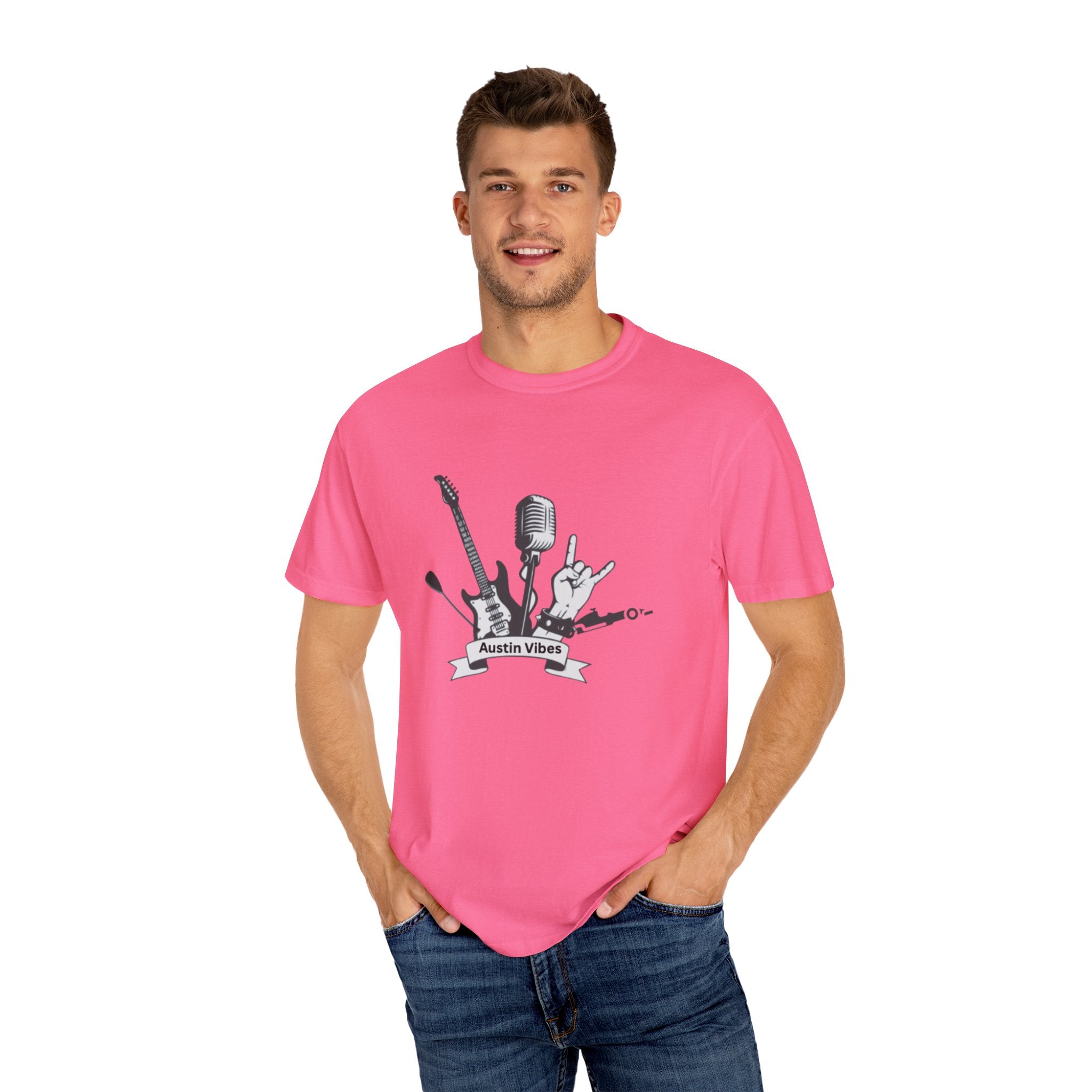 Austin Vibes Unisex T-Shirt, Perfect for Music Lovers, Concerts, Gift for Musicians, Casual Wear, Festival Apparel