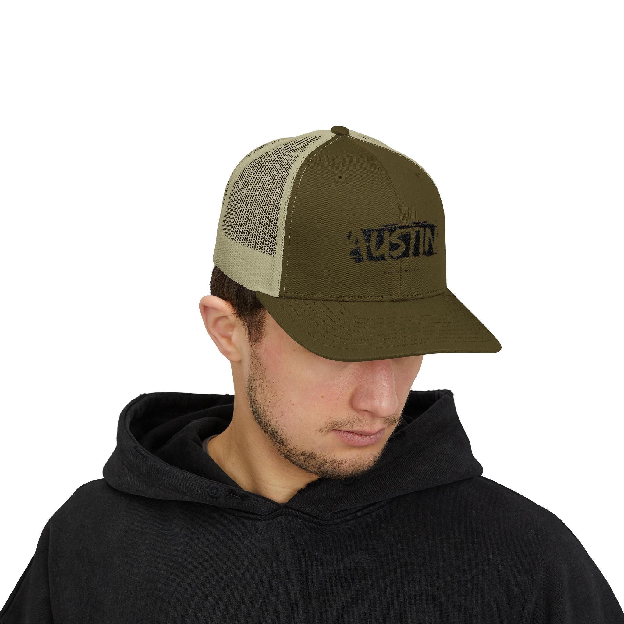 Austin Snapback Trucker Cap, Cool Hat, Casual Wear, Summer Accessory, Gift for Him/Her