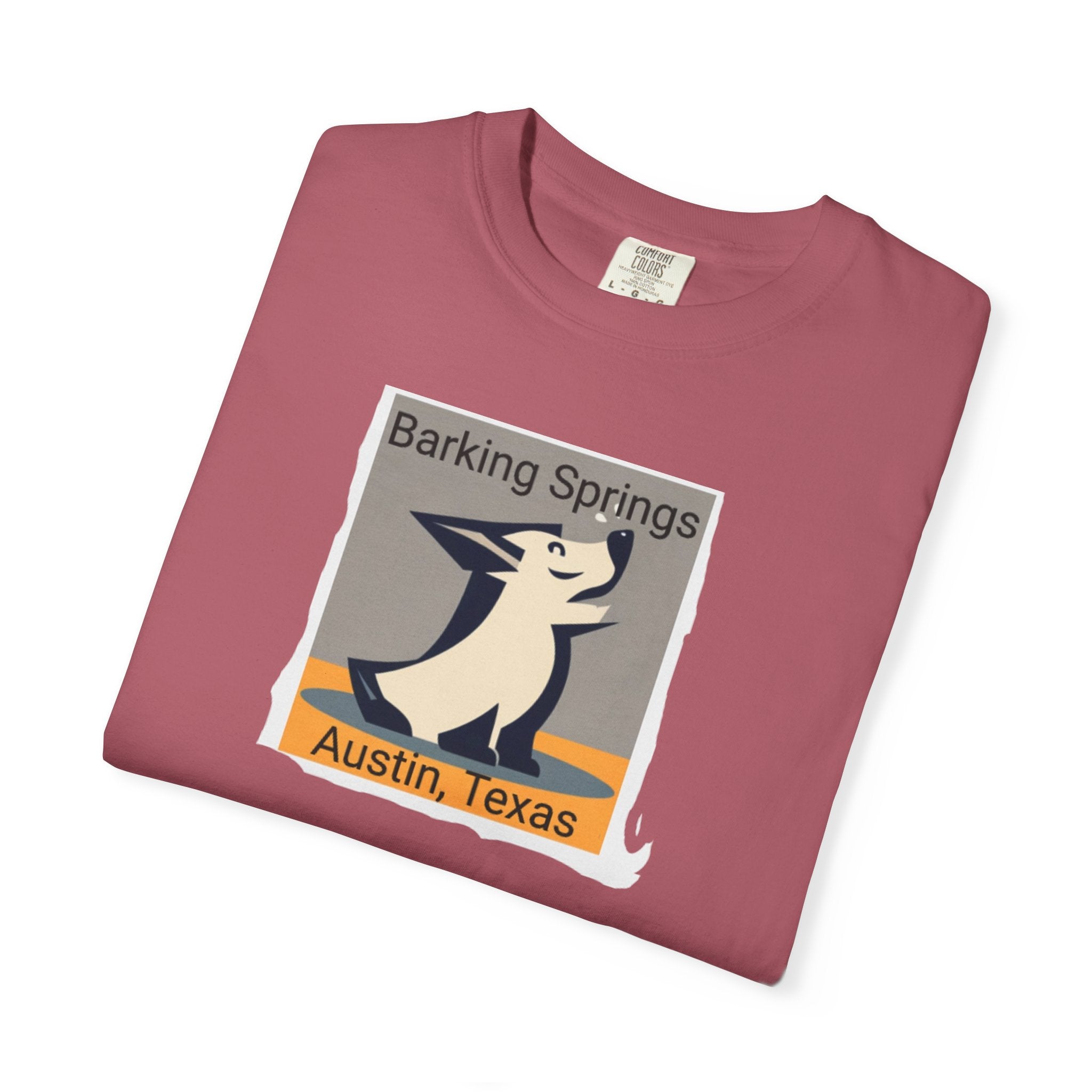 Austin Barking Springs Unisex T-Shirt | Casual Wear, Gift for Dog Lovers, Travel Souvenir, Unique Austin Design, Comfortable Cotton Tee