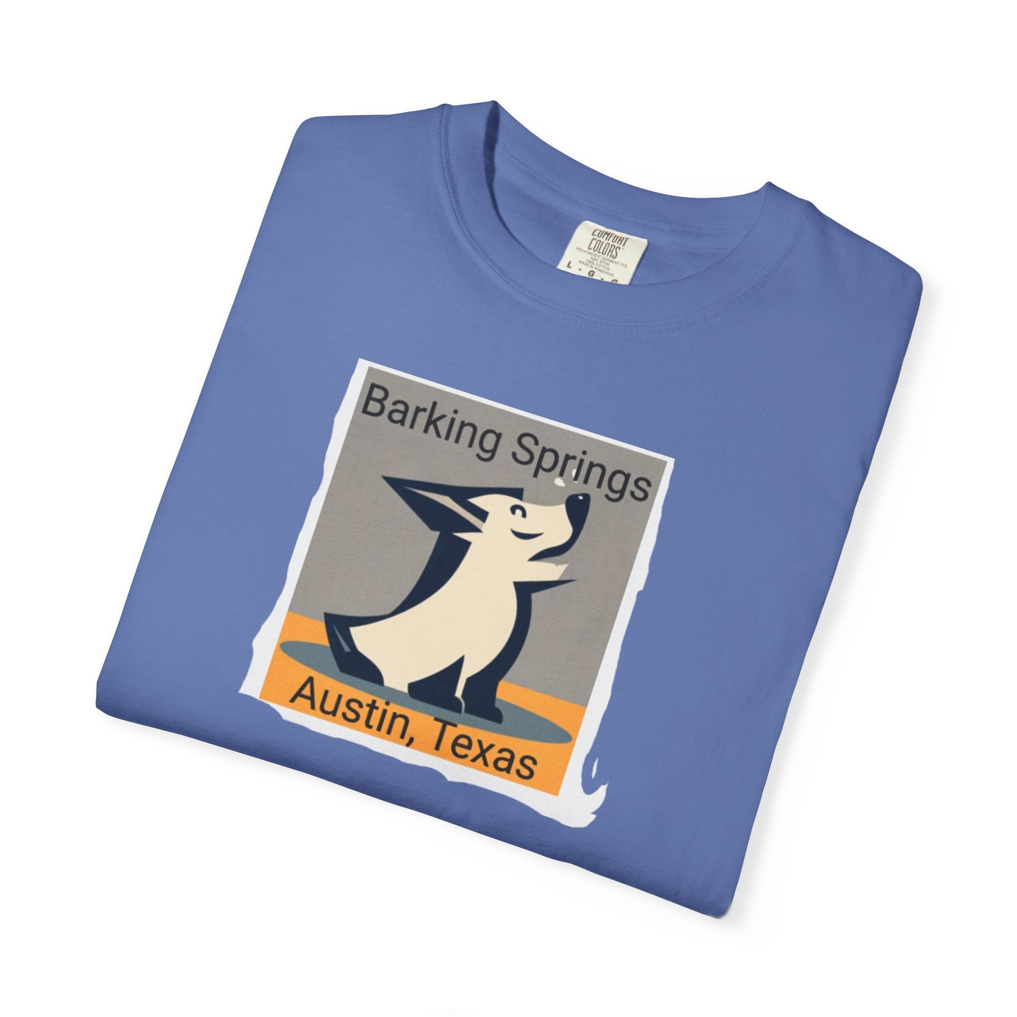 Austin Barking Springs Unisex T-Shirt | Casual Wear, Gift for Dog Lovers, Travel Souvenir, Unique Austin Design, Comfortable Cotton Tee