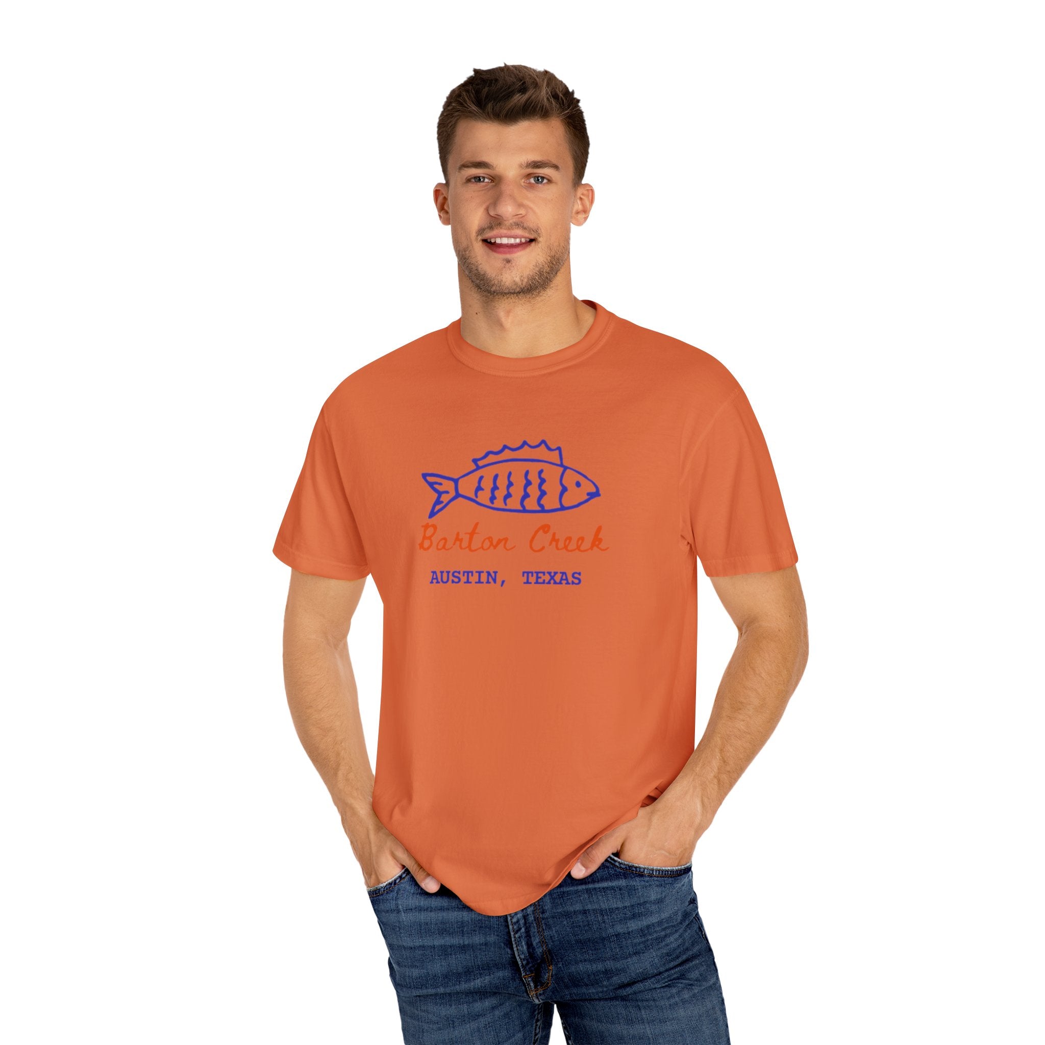 Austin Barton Creek T-Shirt, Casual Summer Tee, Gift for Fishermen, Texas Souvenir, Relaxed Fit Clothing