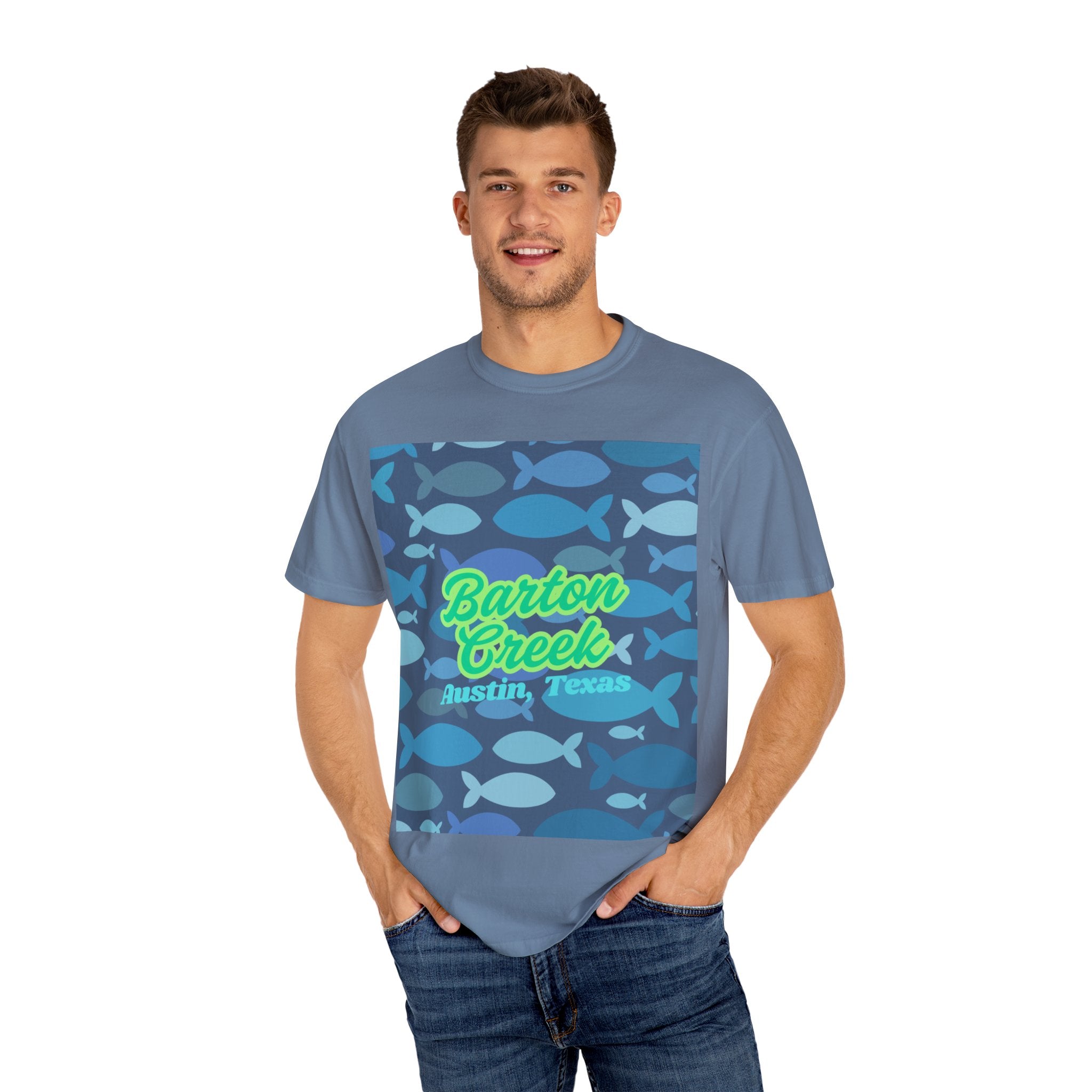 Barton Creek Fish Graphic Tee, Austin TX T-shirt, Summer Wear, Casual Outfit, Nature Lover Gift, Unisex Clothing