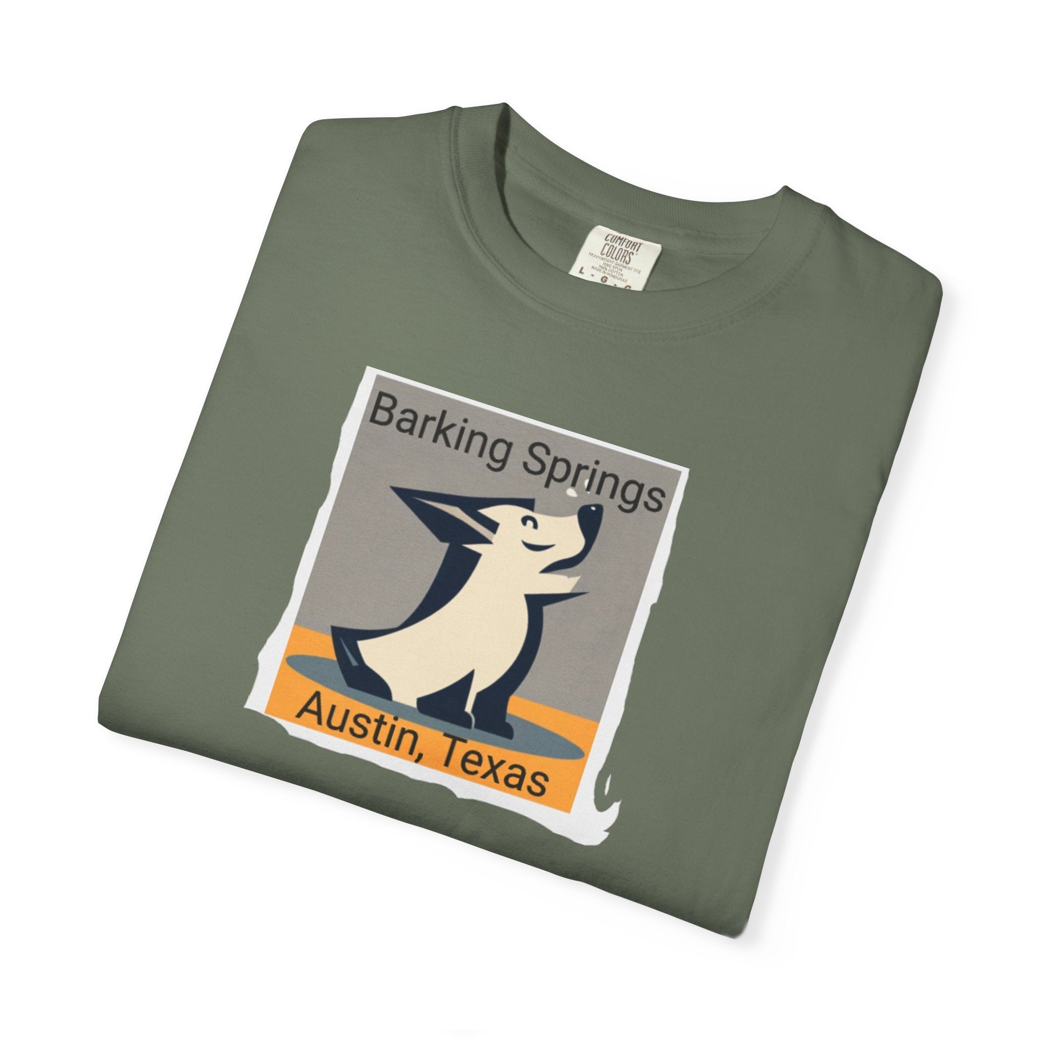 Austin Barking Springs Unisex T-Shirt | Casual Wear, Gift for Dog Lovers, Travel Souvenir, Unique Austin Design, Comfortable Cotton Tee