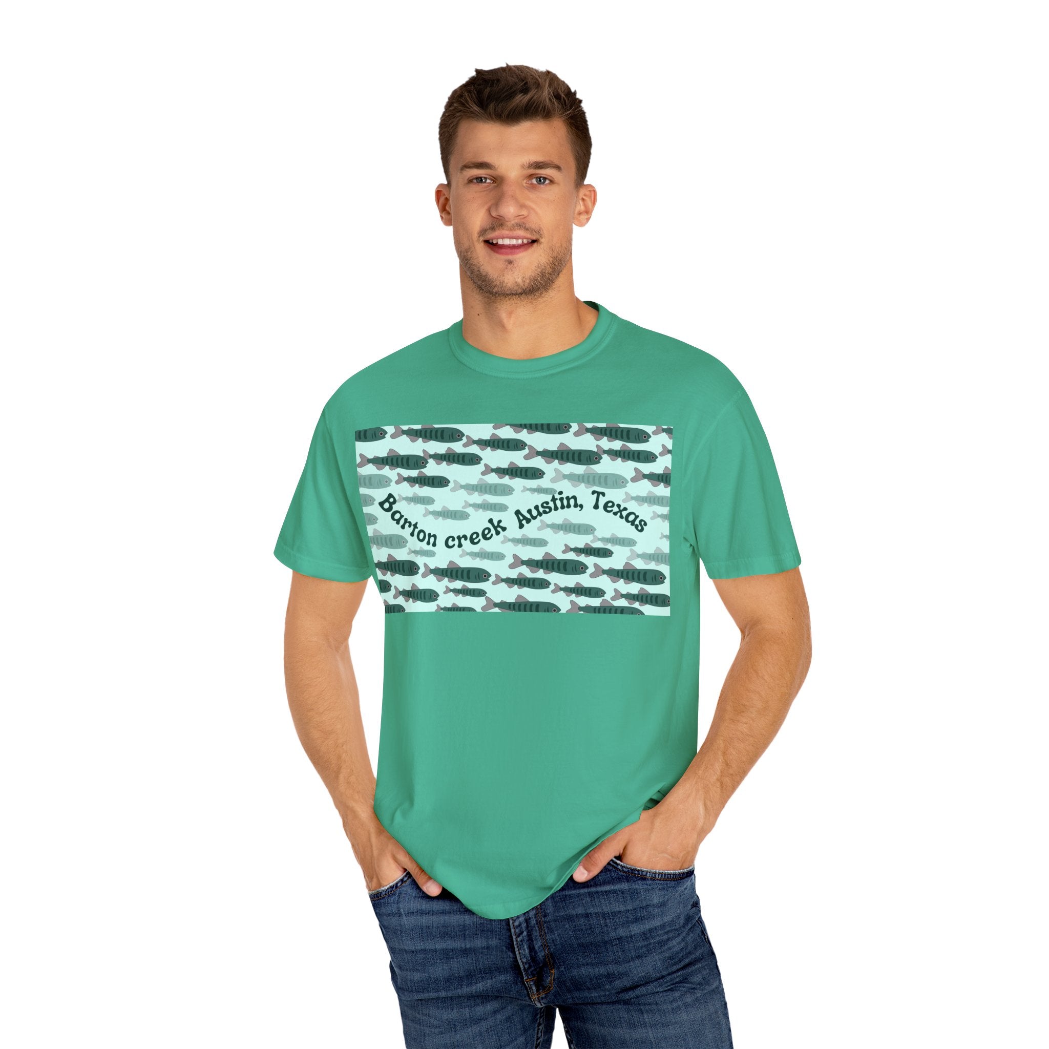 Austin Barton Creek T-Shirt, Unisex Garment-Dyed Tee, Casual Wear, Outdoor Adventure Shirt, Gift for Nature Lovers
