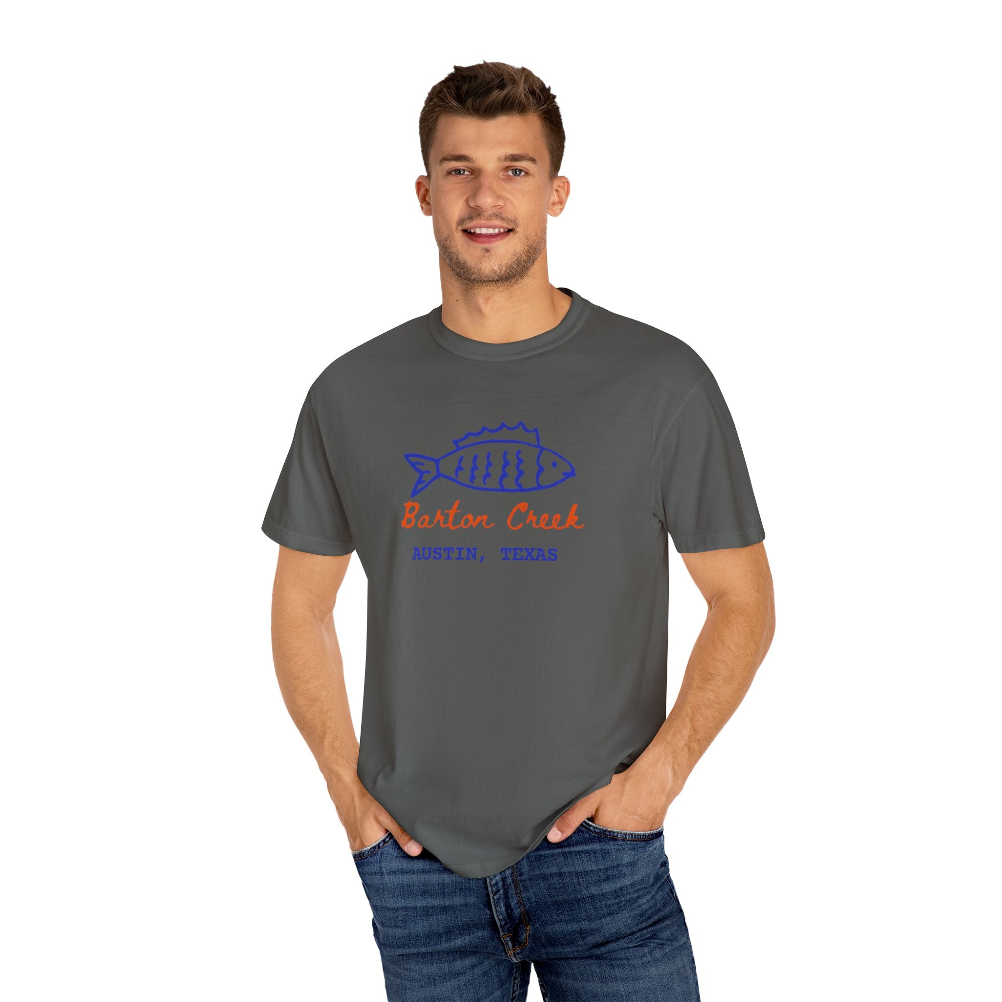 Austin Barton Creek T-Shirt, Casual Summer Tee, Gift for Fishermen, Texas Souvenir, Relaxed Fit Clothing