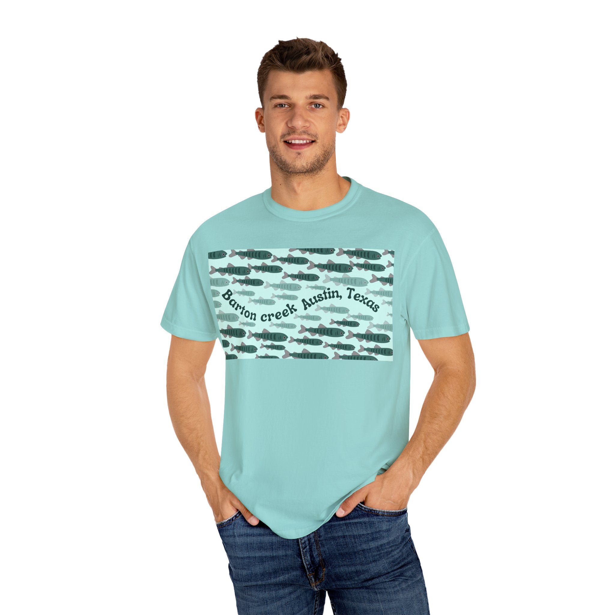 Austin Barton Creek T-Shirt, Unisex Garment-Dyed Tee, Casual Wear