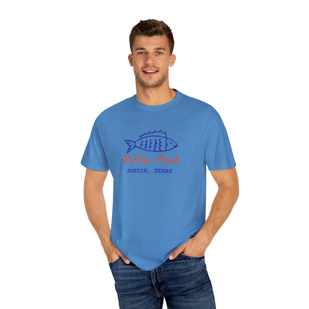 Austin Barton Creek T-Shirt, Casual Summer Tee, Gift for Fishermen, Texas Souvenir, Relaxed Fit Clothing