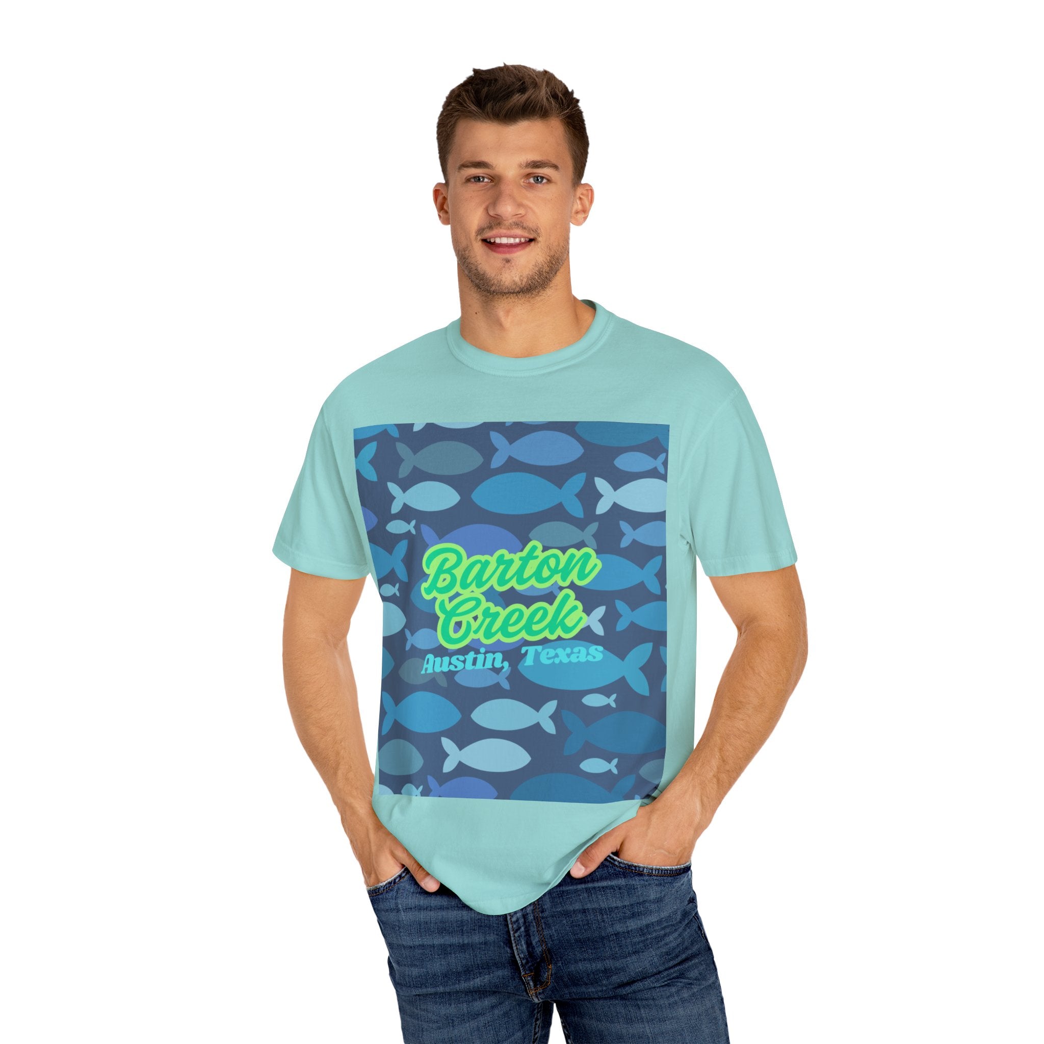 Barton Creek Fish Graphic Tee, Austin TX T-shirt, Summer Wear, Casual Outfit, Nature Lover Gift, Unisex Clothing