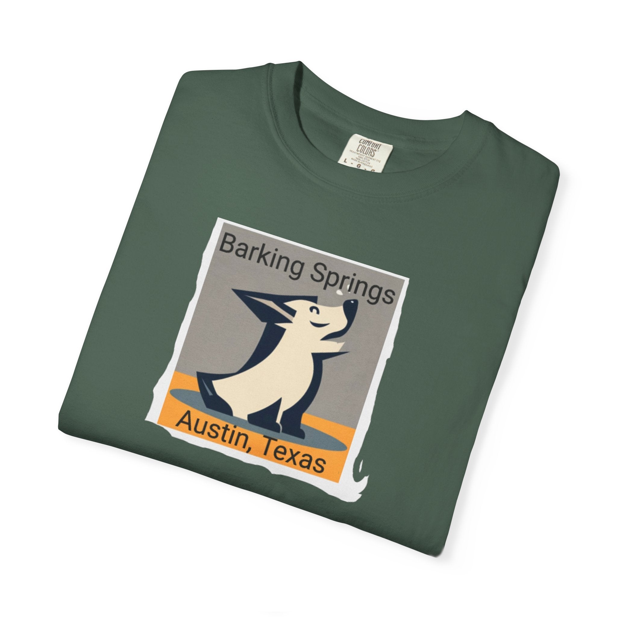Austin Barking Springs Unisex T-Shirt | Casual Wear, Gift for Dog Lovers, Travel Souvenir, Unique Austin Design, Comfortable Cotton Tee