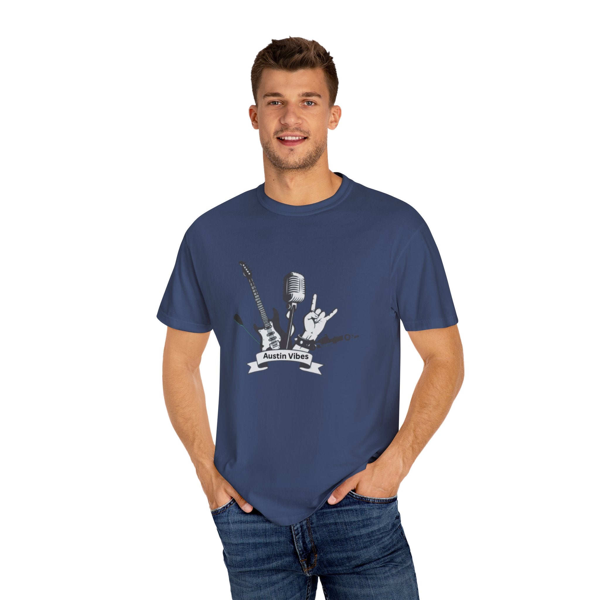 Austin Vibes Unisex T-Shirt, Perfect for Music Lovers, Concerts, Gift for Musicians, Casual Wear, Festival Apparel