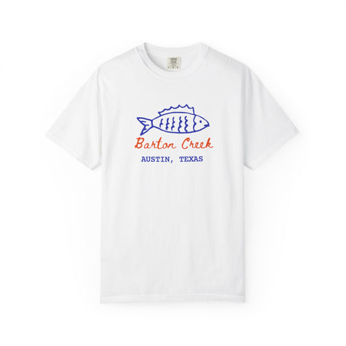 Austin Barton Creek T-Shirt, Casual Summer Tee, Gift for Fishermen, Texas Souvenir, Relaxed Fit Clothing