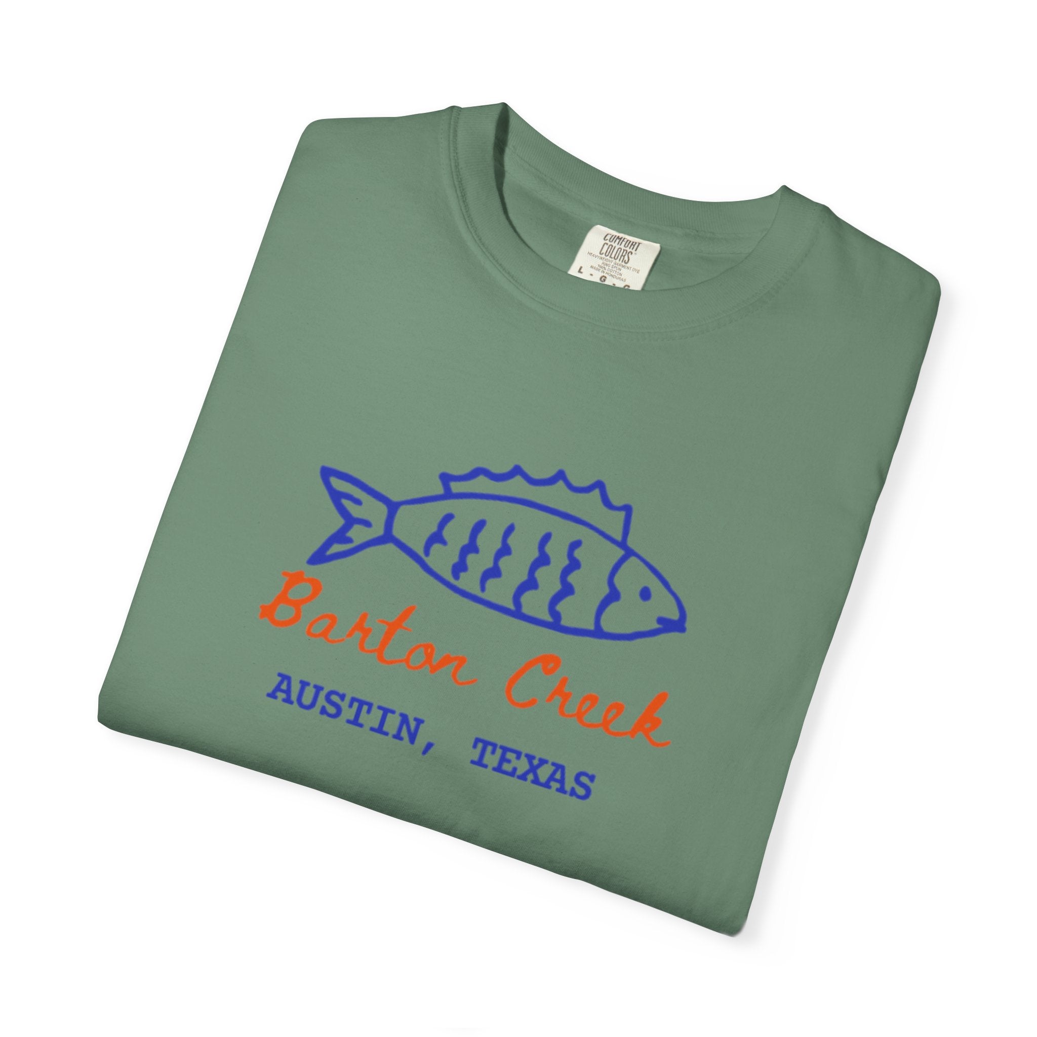 Austin Barton Creek T-Shirt, Casual Summer Tee, Gift for Fishermen, Texas Souvenir, Relaxed Fit Clothing