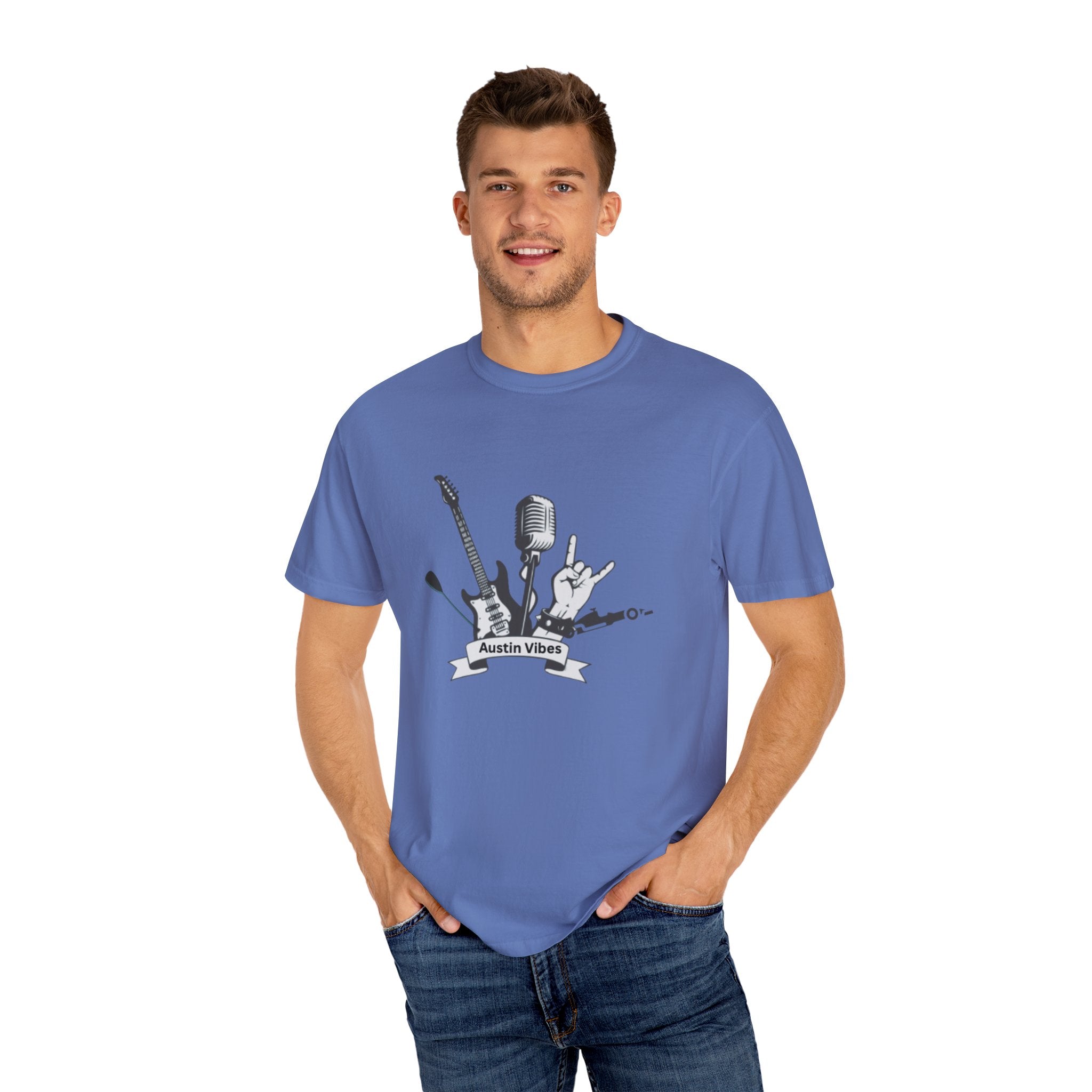 Austin Vibes Unisex T-Shirt, Perfect for Music Lovers, Concerts, Gift for Musicians, Casual Wear, Festival Apparel