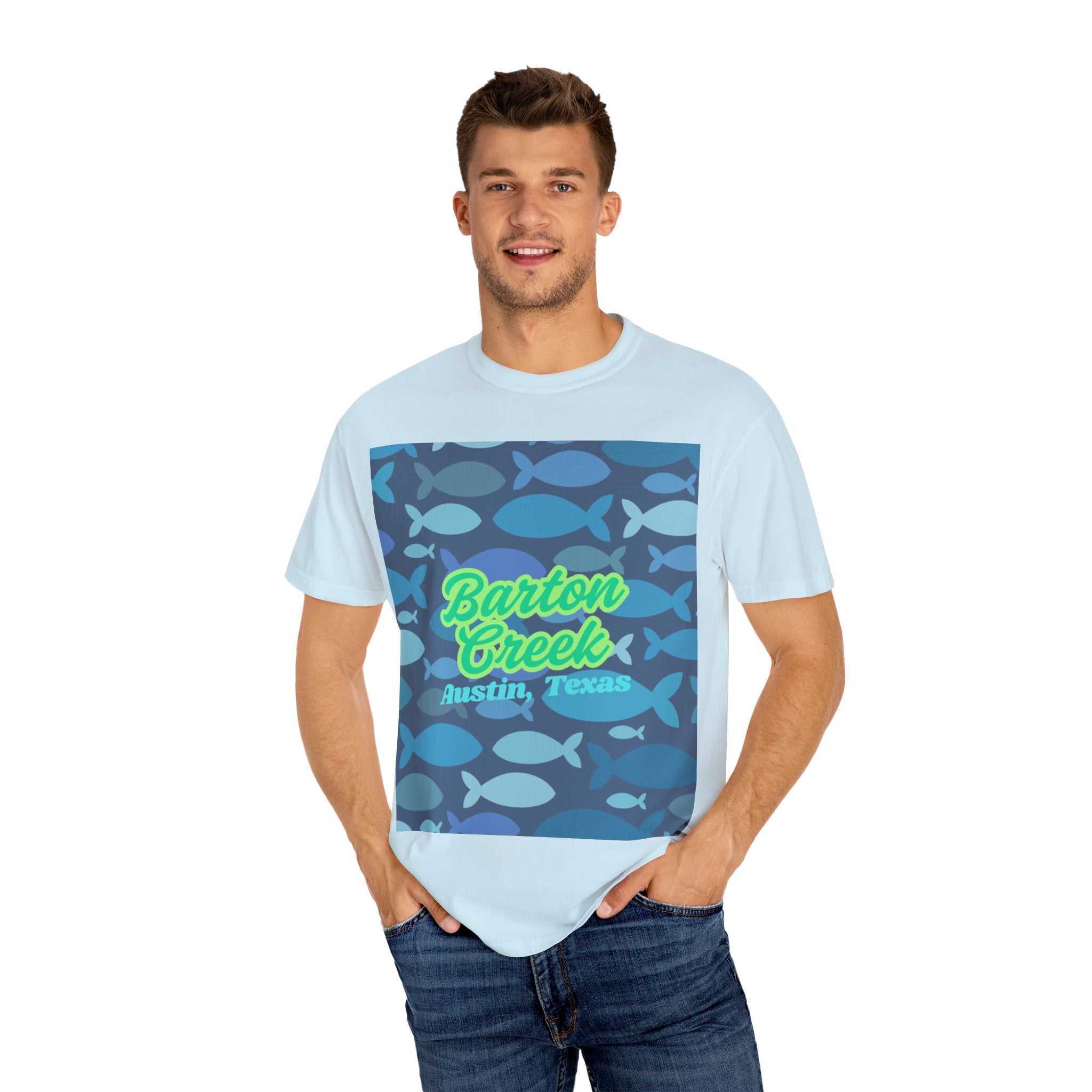 Barton Creek Fish Graphic Tee, Austin TX T-shirt, Summer Wear, Casual Outfit, Nature Lover Gift, Unisex Clothing