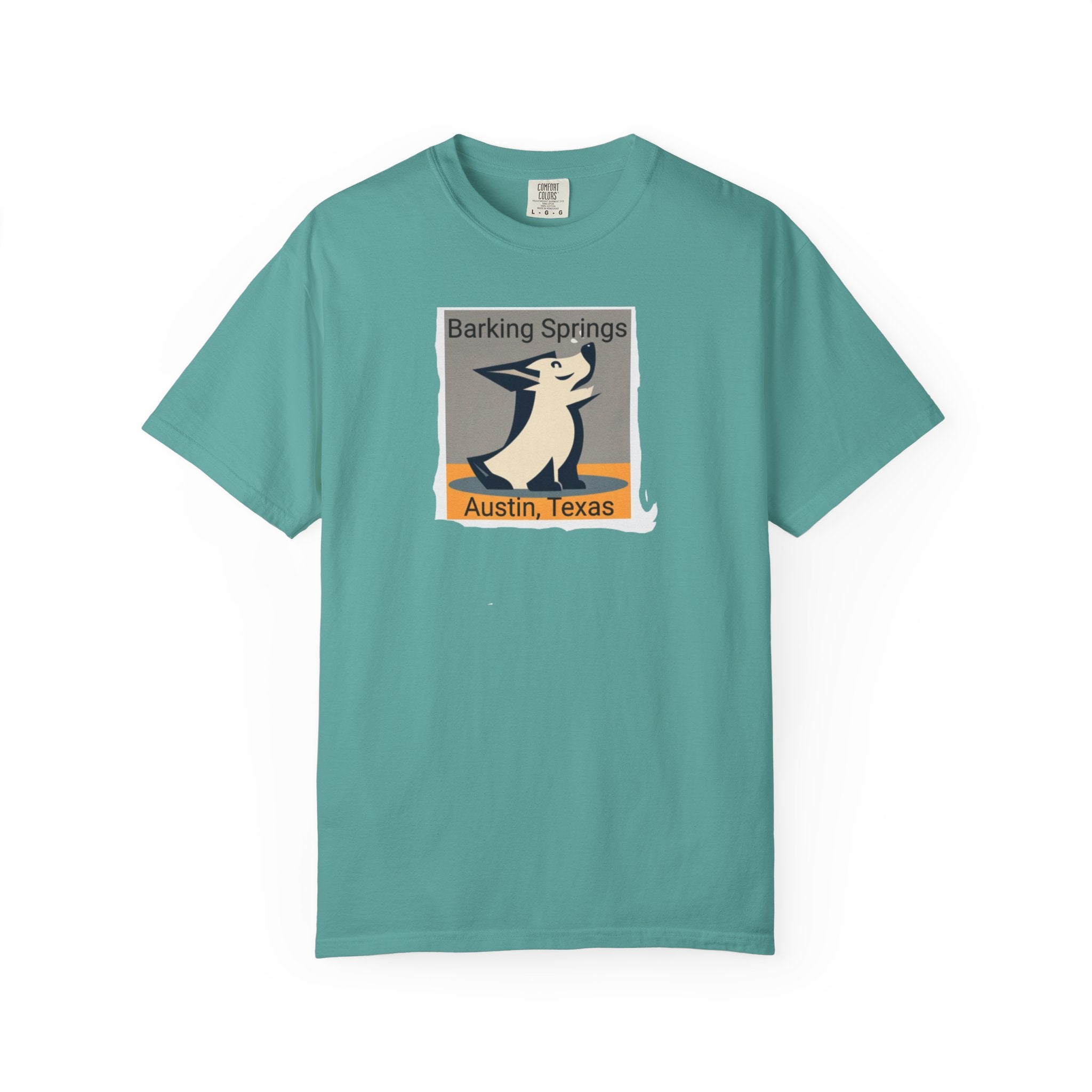 Austin Barking Springs Unisex T-Shirt | Casual Wear, Gift for Dog Lovers, Travel Souvenir, Unique Austin Design, Comfortable Cotton Tee