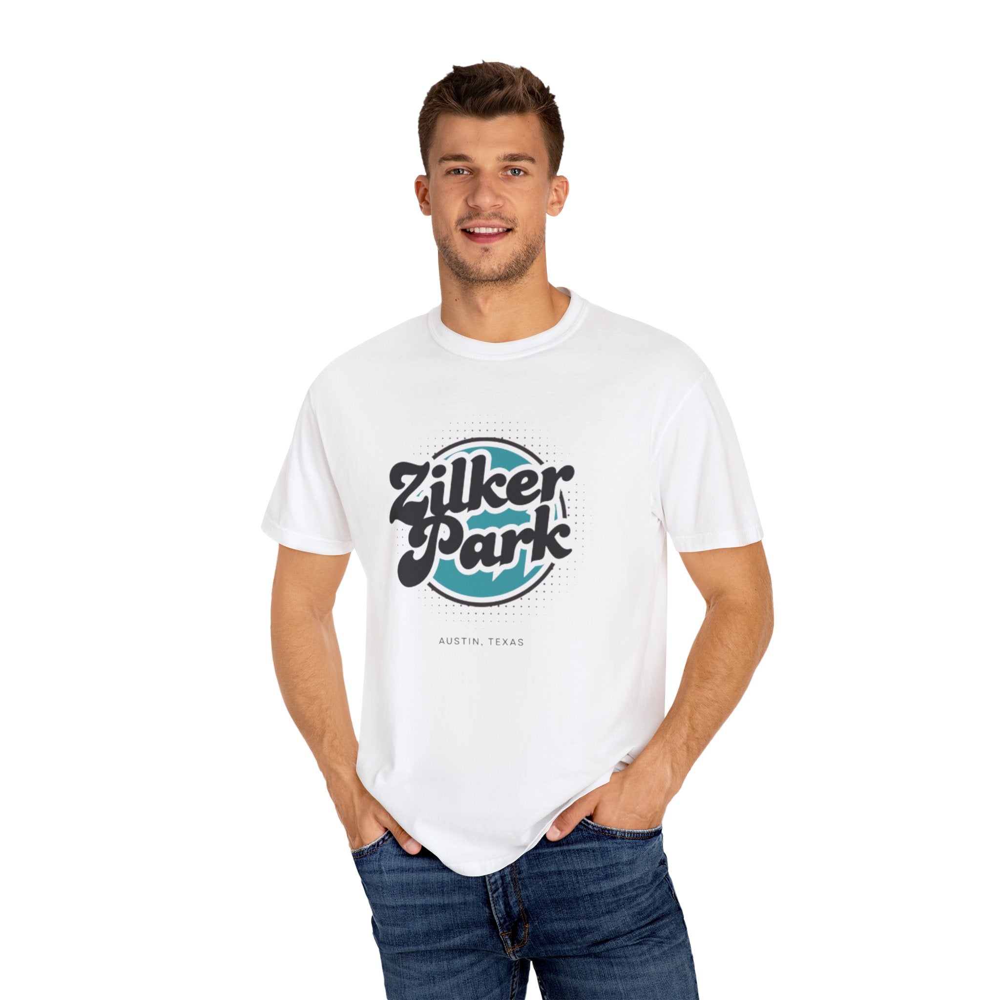 Zilker Park Unisex Garment-Dyed T-Shirt, Soft Vintage Tee, Nature Lover's Apparel, Casual Wear, Gift for Park Enthusiasts
